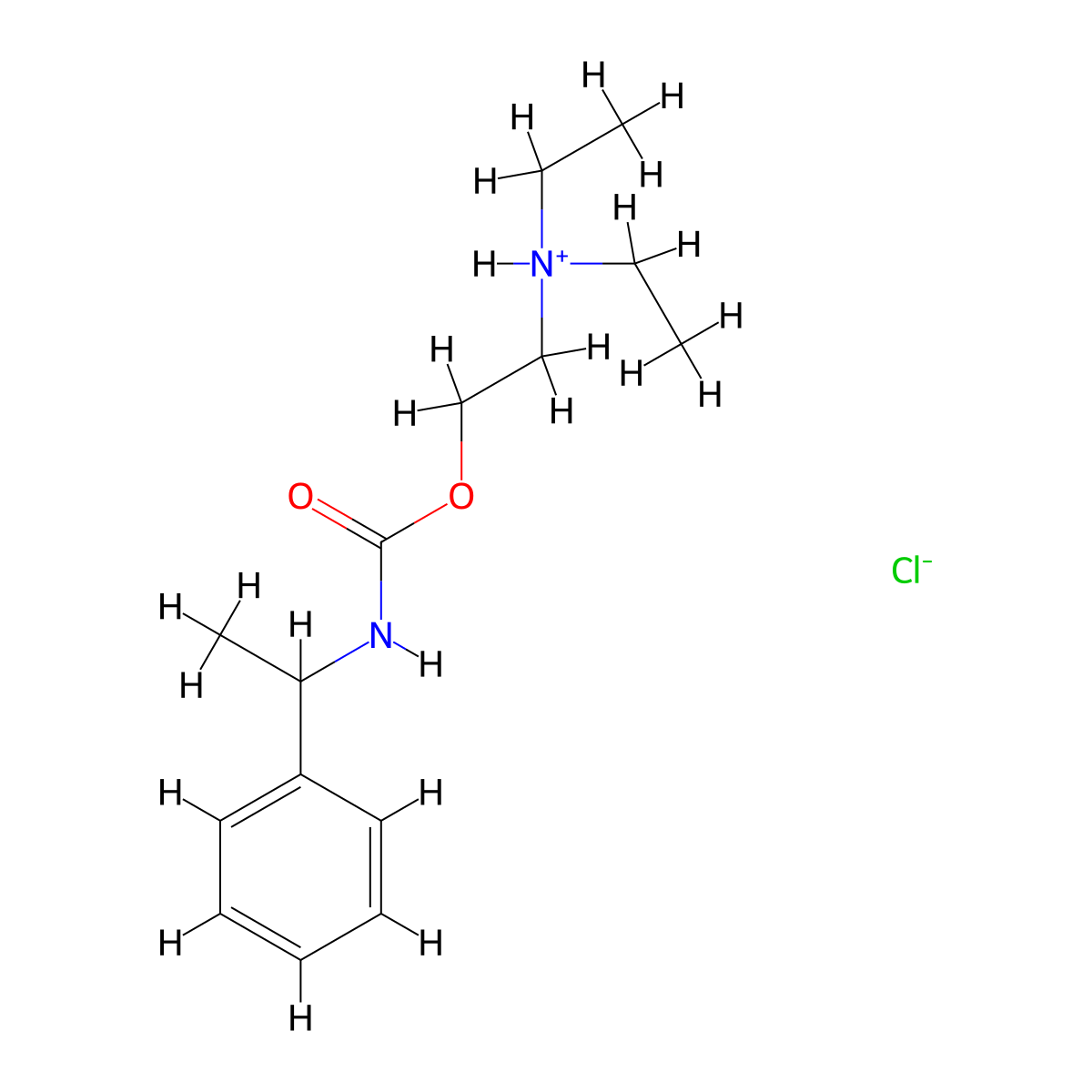 2-(Diethylamino)ethyl hydrogen (1-phenylethyl)carbonimidate--hydrogen chloride (1/1) molecular structure, CAS 100836-54-2