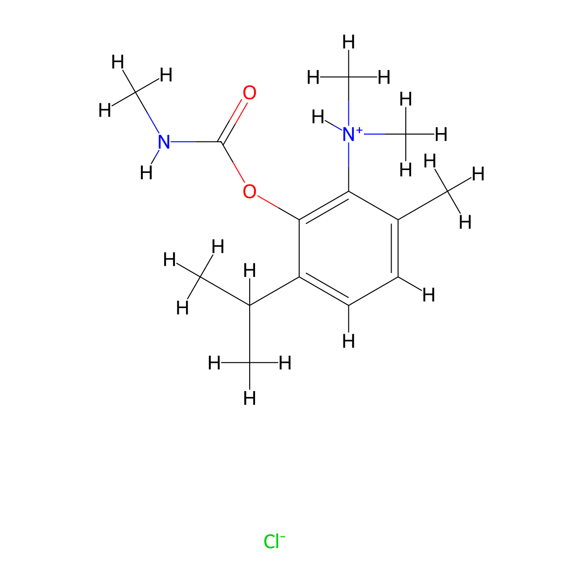 2-(Dimethylamino)-3-methyl-6-(propan-2-yl)phenyl hydrogen methylcarbonimidate--hydrogen chloride (1/1) molecular structure, CAS 100836-56-4