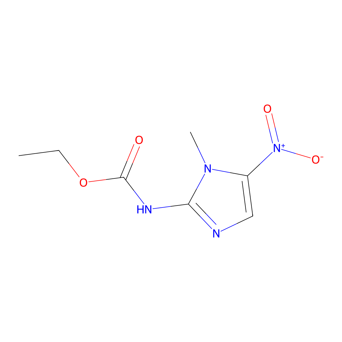 Carbamic acid, (1-methyl-5-nitro-2-imidazolyl)-, ethyl ester molecular structure, CAS 100836-58-6