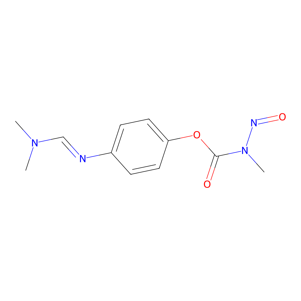 Methylnitrosocarbamic acid p-((dimethylamino)methyleneamino)phenyl ester molecular structure, CAS 100836-59-7