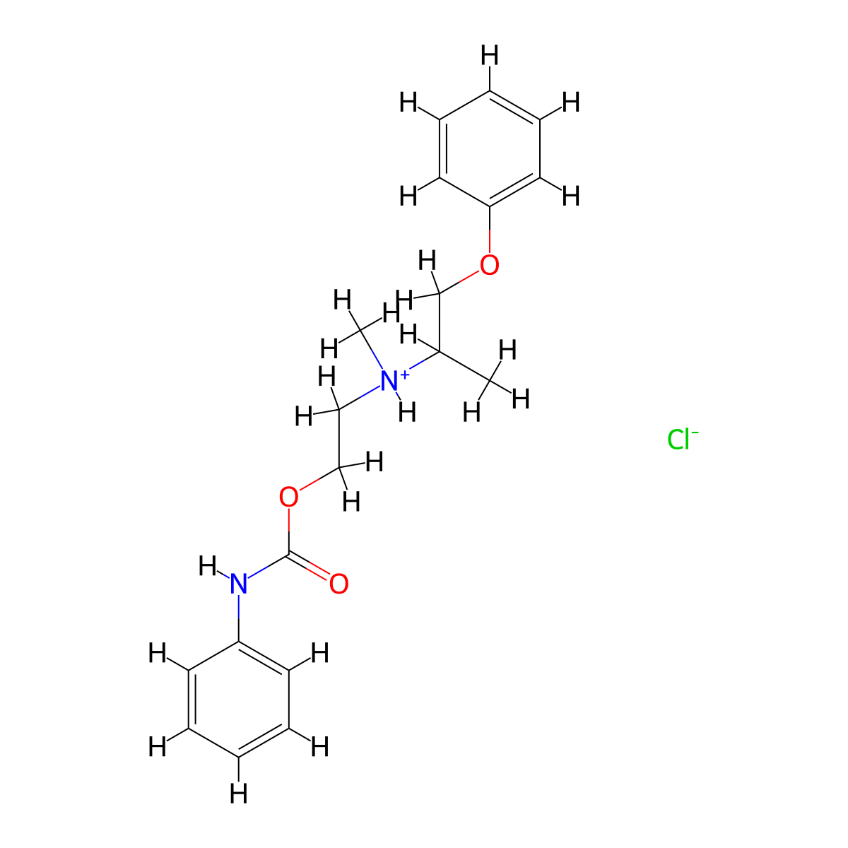 Carbamic acid, N-phenyl-, 2-(methyl(1-phenoxy-2-propyl)amino)ethyl ester, hydrochloride molecular structure, CAS 100836-70-2
