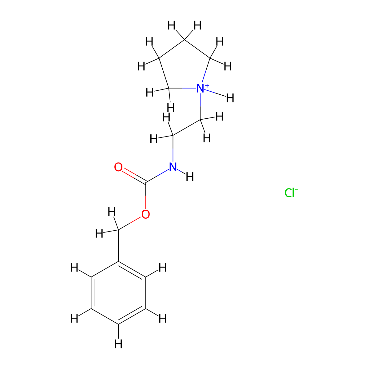 Carbamic acid, (2-pyrrolidinylethyl)-, benzyl ester, monohydrochloride molecular structure, CAS 100836-71-3