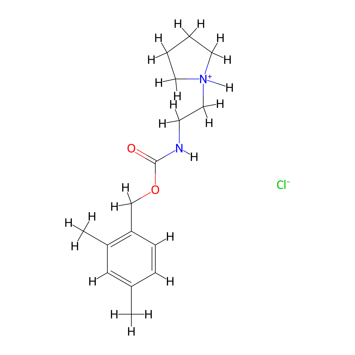 Carbamic acid, (2-pyrrolidinylethyl)-, 2,4-dimethylbenzyl ester, monohydrochloride molecular structure, CAS 100836-73-5