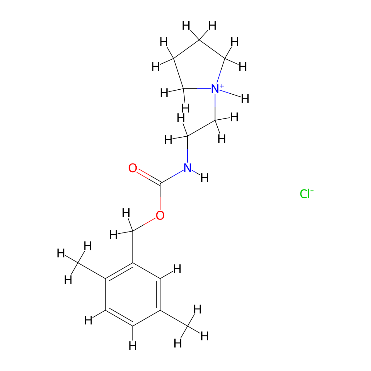 Carbamic acid, (2-pyrrolidinylethyl)-, 2,5-dimethylbenzyl ester, monohydrochloride molecular structure, CAS 100836-74-6