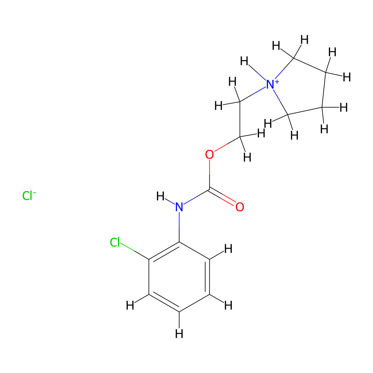 2-(Pyrrolidin-1-yl)ethyl hydrogen (2-chlorophenyl)carbonimidate--hydrogen chloride (1/1) molecular structure, CAS 100836-82-6