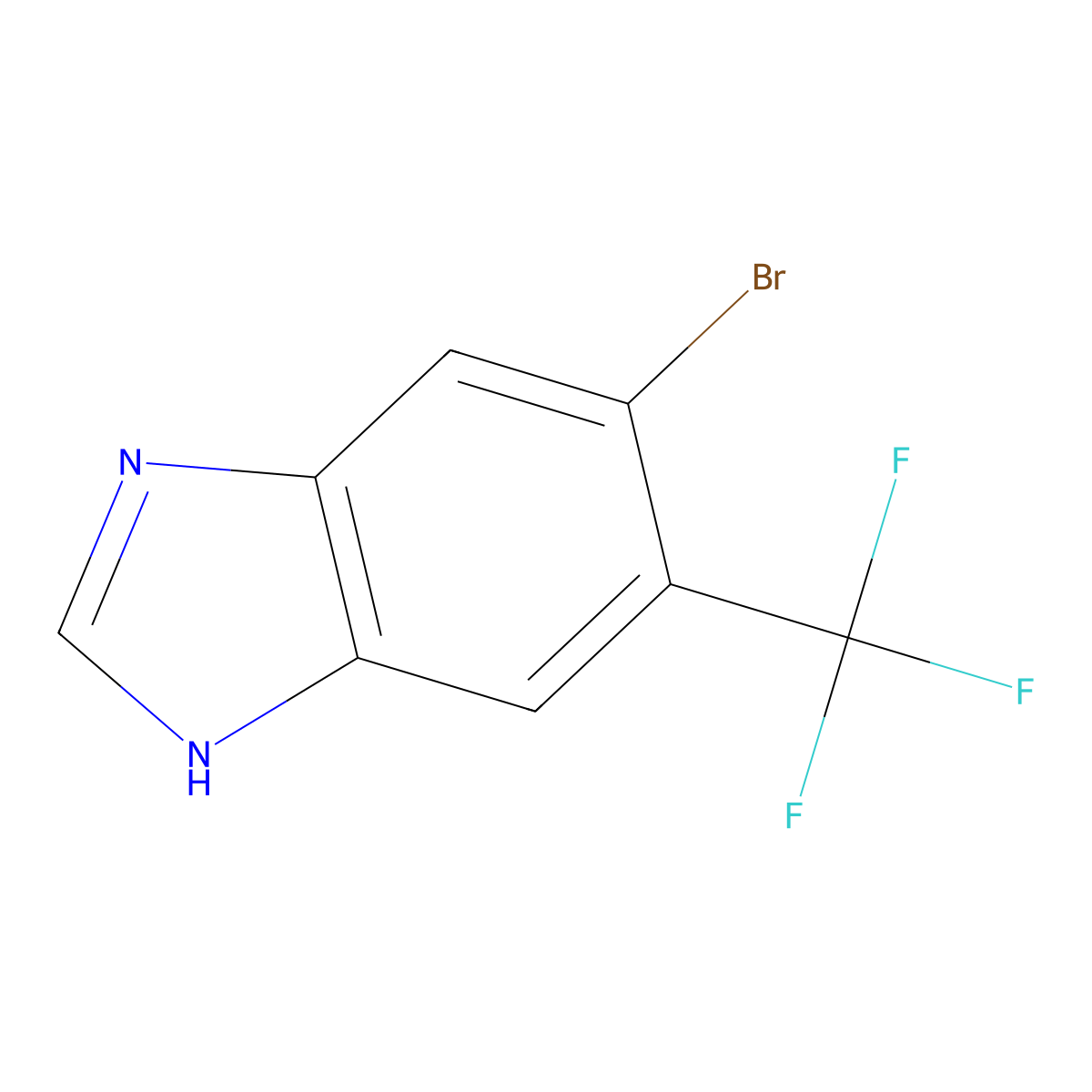 5-bromo-6-(trifluoromethyl)-1H-benzo(d)imidazole molecular structure, CAS 1008361-62-3