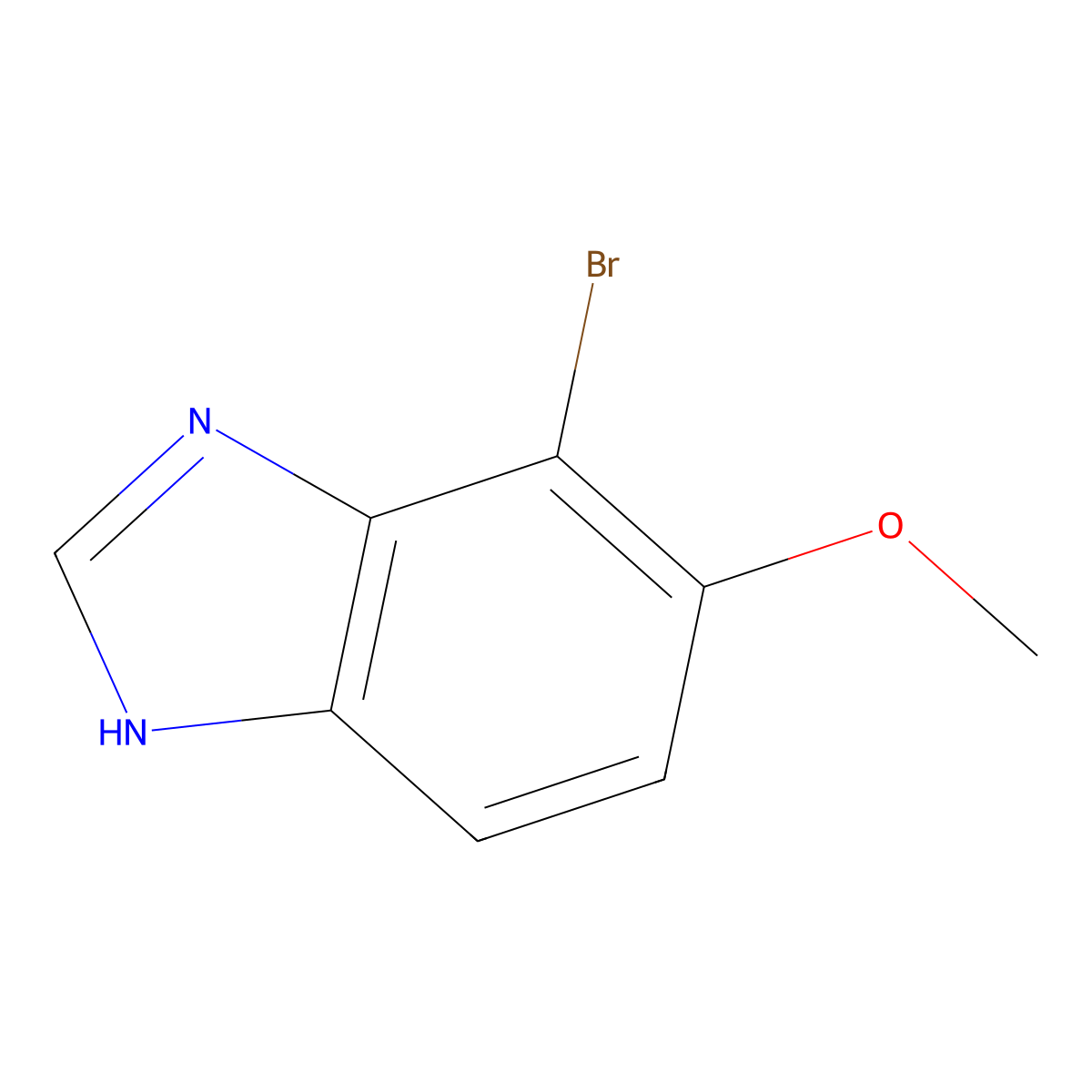 1H-Benzimidazole, 7-bromo-6-methoxy- molecular structure, CAS 1008361-66-7