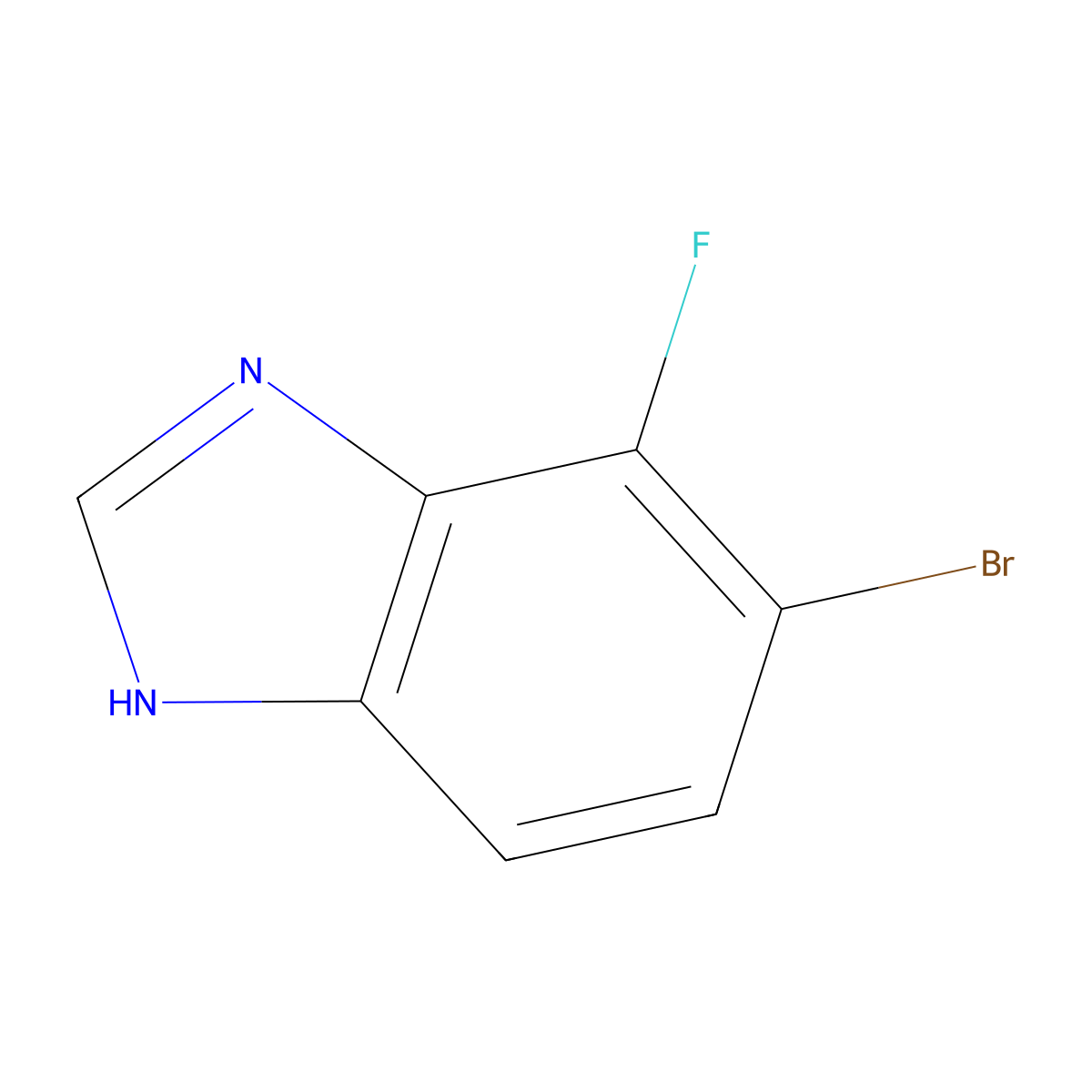 5-bromo-4-fluoro-1H-1,3-benzodiazole molecular structure, CAS 1008361-72-5