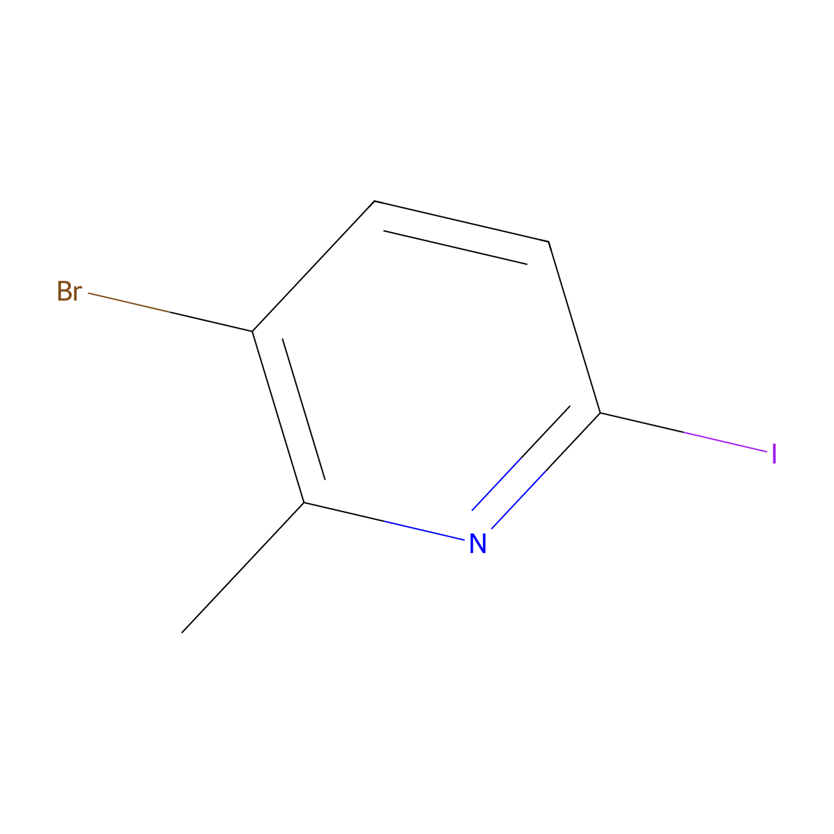 3-Bromo-6-iodo-2-methylpyridine molecular structure, CAS 1008361-77-0