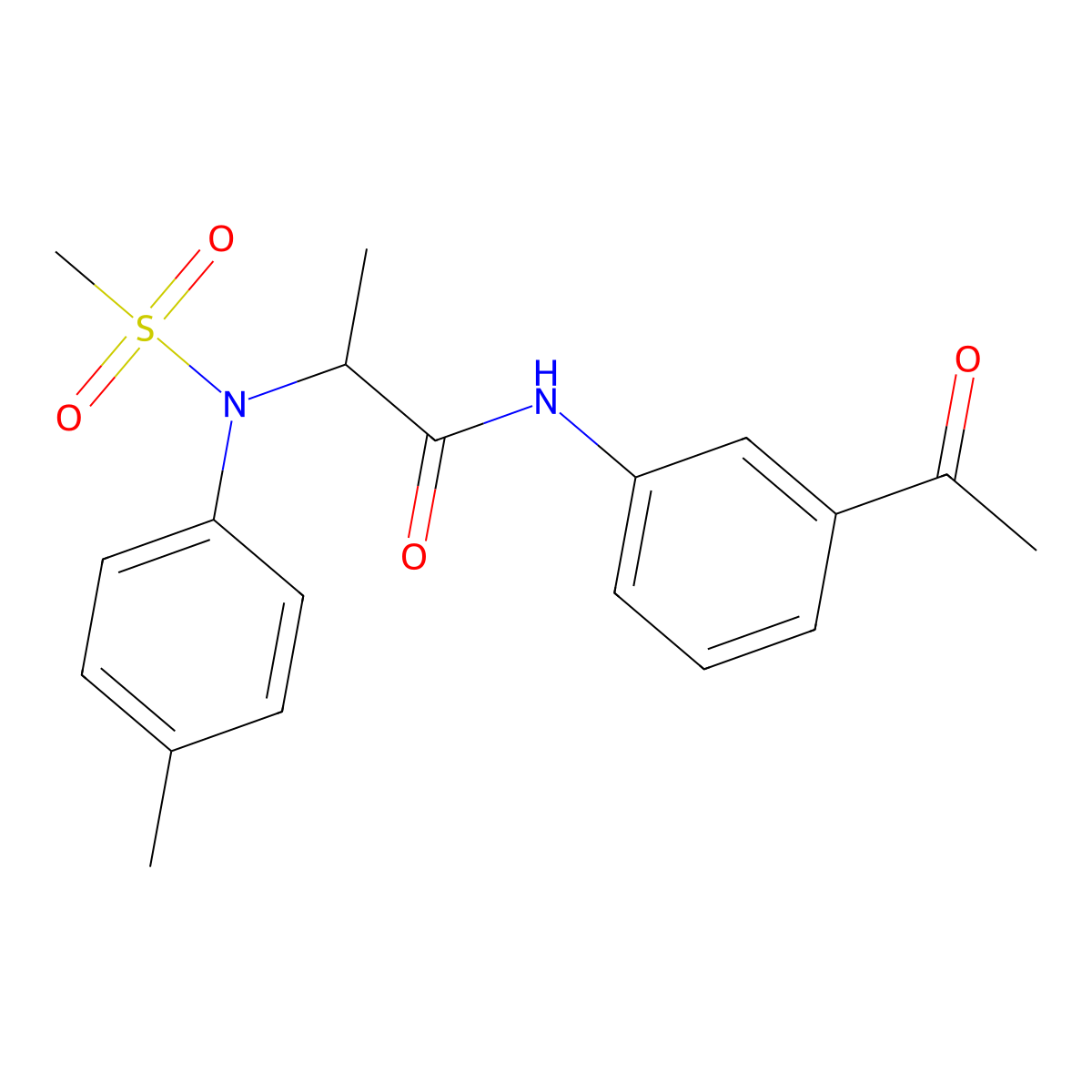 N-(3-acetylphenyl)-2-(4-methyl-N-methylsulfonylanilino)propanamide molecular structure, CAS 1008368-05-5