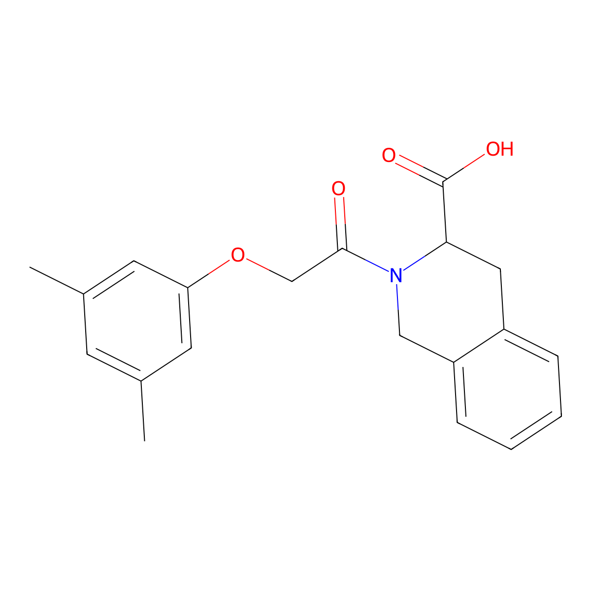 2-[2-(3,5-Dimethylphenoxy)acetyl]-1,2,3,4-tetrahydroisoquinoline-3-carboxylic acid molecular structure, CAS 1008369-07-0