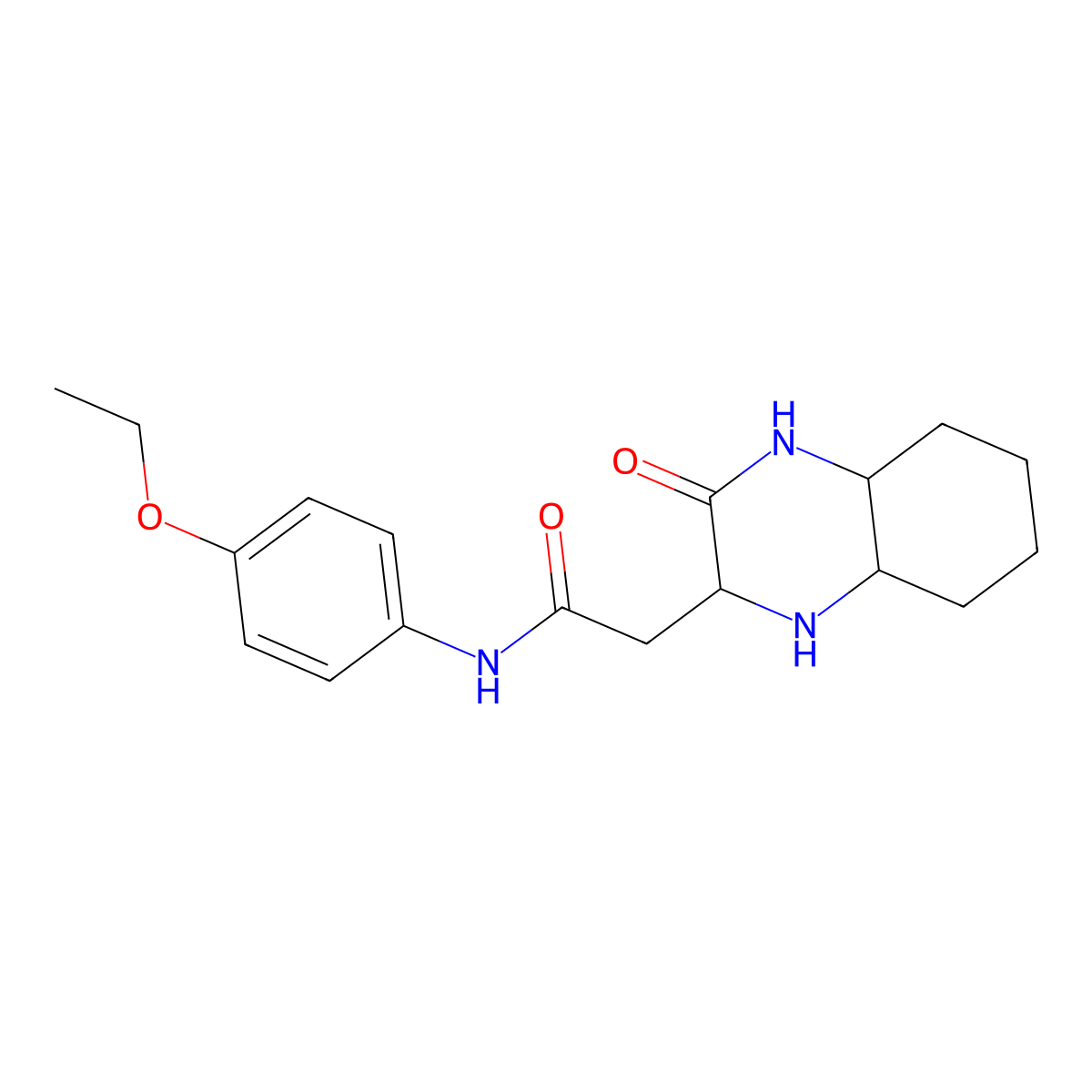 N-(4-ethoxyphenyl)-2-(3-oxodecahydroquinoxalin-2-yl)acetamide molecular structure, CAS 1008374-39-7