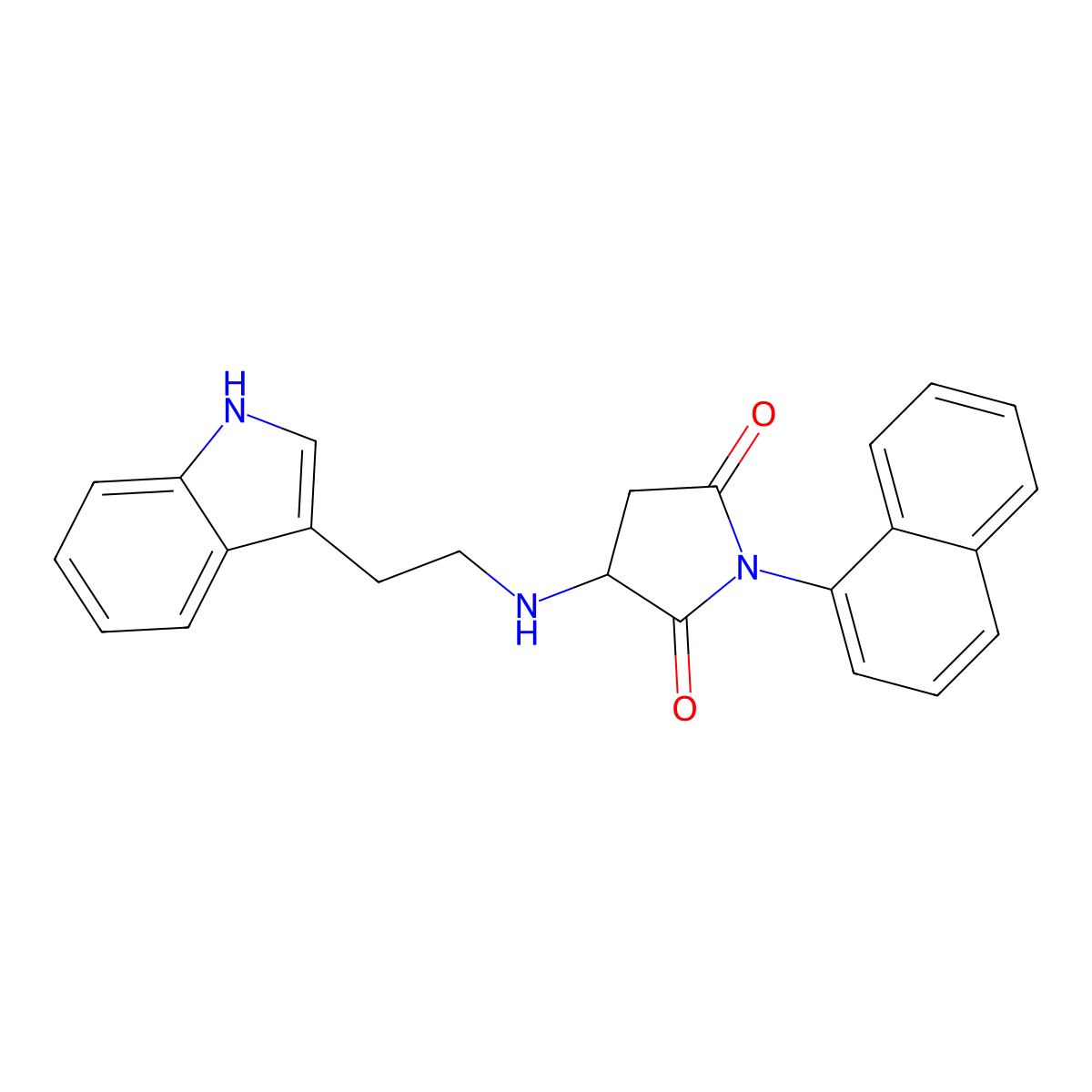 3-{[2-(1H-indol-3-yl)ethyl]amino}-1-(naphthalen-1-yl)pyrrolidine-2,5-dione molecular structure, CAS 1008375-73-2