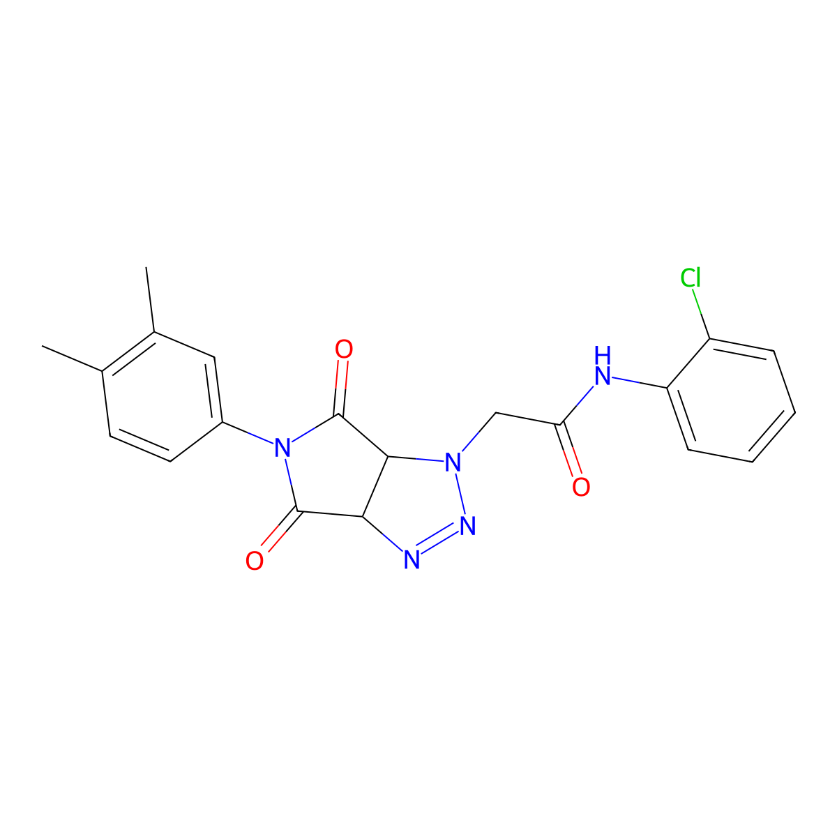 N-(2-chlorophenyl)-2-(5-(3,4-dimethylphenyl)-4,6-dioxo-4,5,6,6a-tetrahydropyrrolo[3,4-d][1,2,3]triazol-1(3aH)-yl)acetamide molecular structure, CAS 1008379-72-3