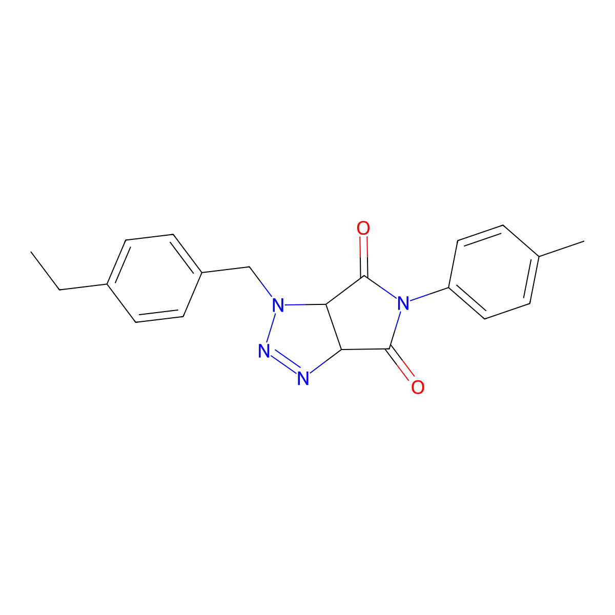 1-(4-ethylbenzyl)-5-(4-methylphenyl)-3a,6a-dihydropyrrolo[3,4-d][1,2,3]triazole-4,6(1H,5H)-dione molecular structure, CAS 1008379-76-7