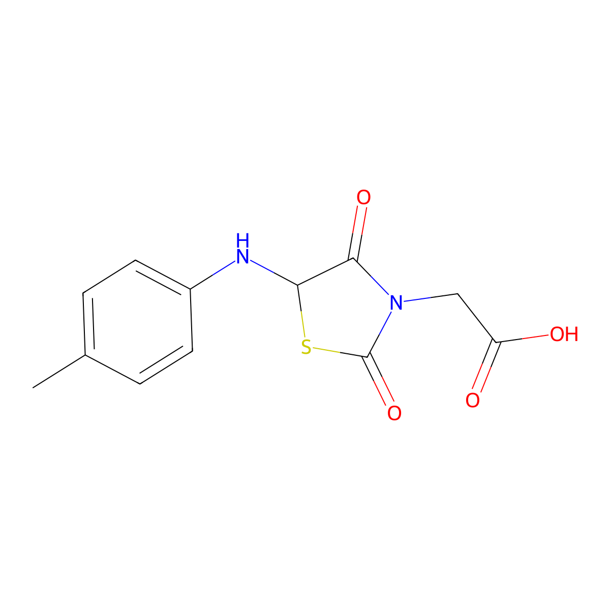 {5-[(4-Methylphenyl)amino]-2,4-dioxo-1,3-thiazolidin-3-yl}acetic acid molecular structure, CAS 1008380-11-7