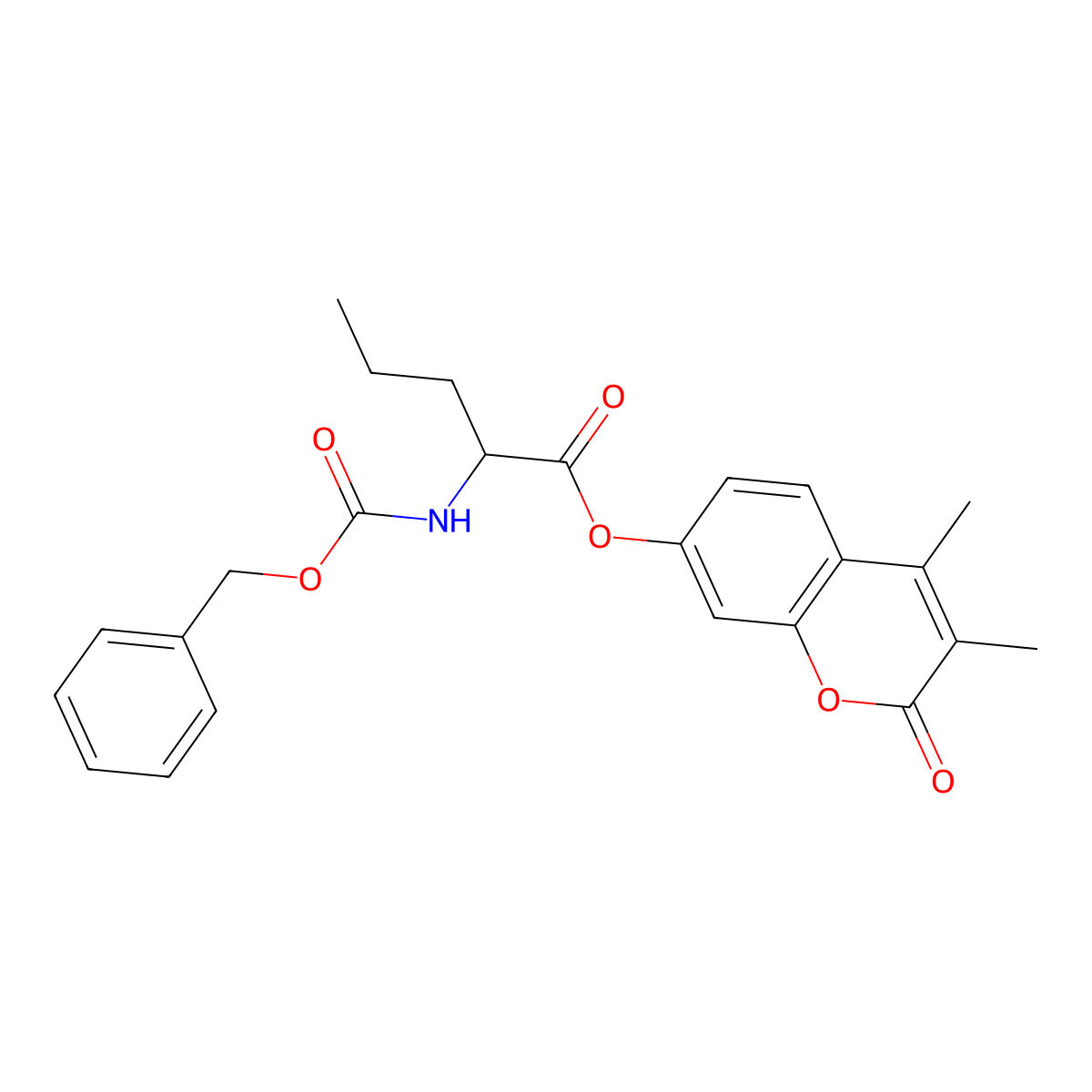 3,4-dimethyl-2-oxo-2H-chromen-7-yl N-[(benzyloxy)carbonyl]norvalinate molecular structure, CAS 1008380-21-9