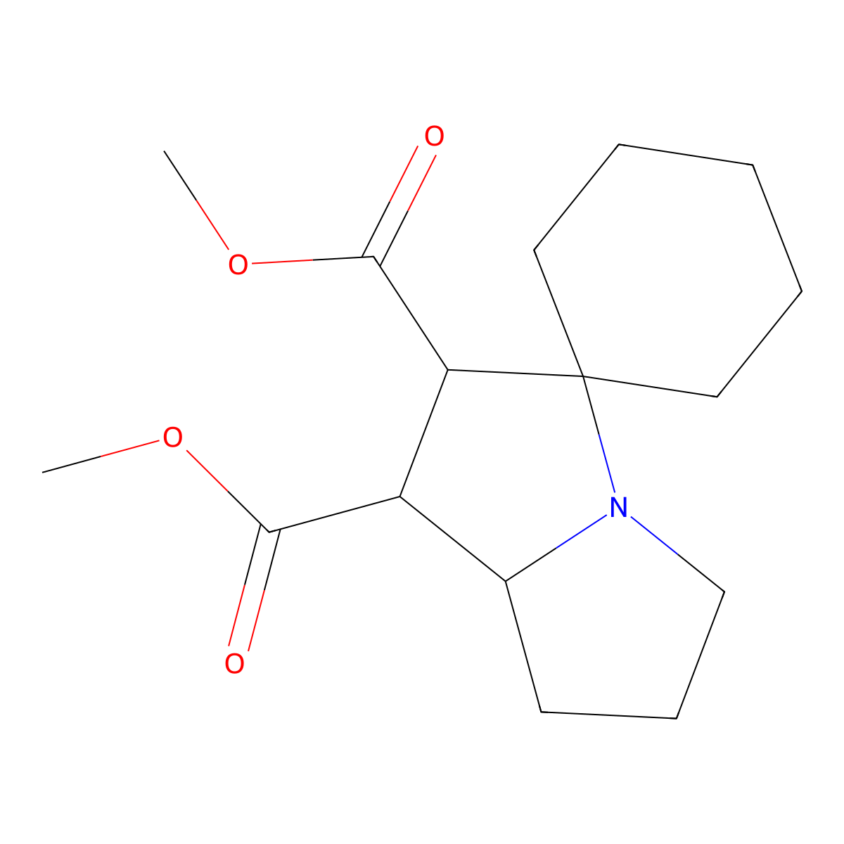 Dimethyl hexahydrospiro[cyclohexane-1,3'-pyrrolizine]-1',2'-dicarboxylate molecular structure, CAS 1008382-52-2