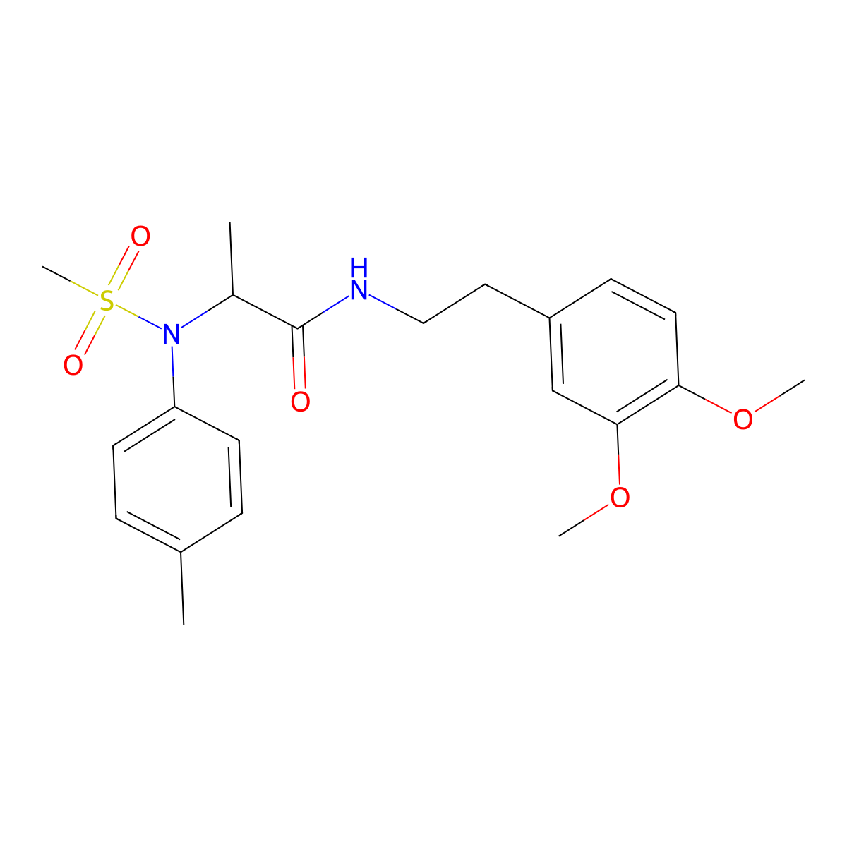 N-[2-(3,4-dimethoxyphenyl)ethyl]-2-(4-methyl-N-methylsulfonylanilino)propanamide molecular structure, CAS 1008396-35-7