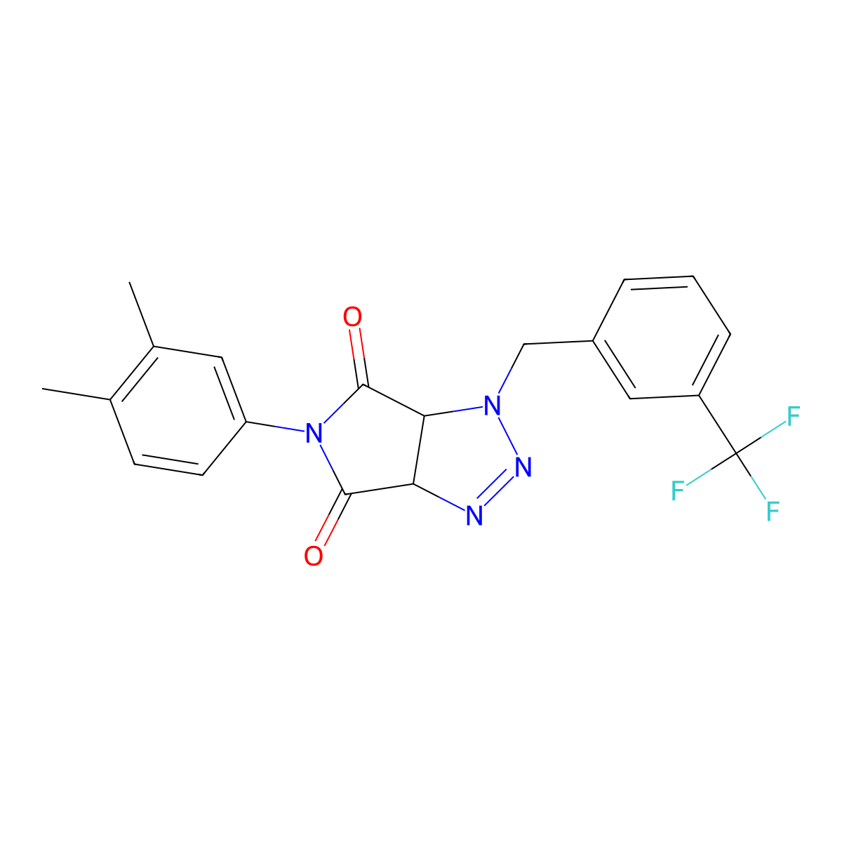 5-(3,4-dimethylphenyl)-1-(3-(trifluoromethyl)benzyl)-1,6a-dihydropyrrolo[3,4-d][1,2,3]triazole-4,6(3aH,5H)-dione molecular structure, CAS 1008396-74-4