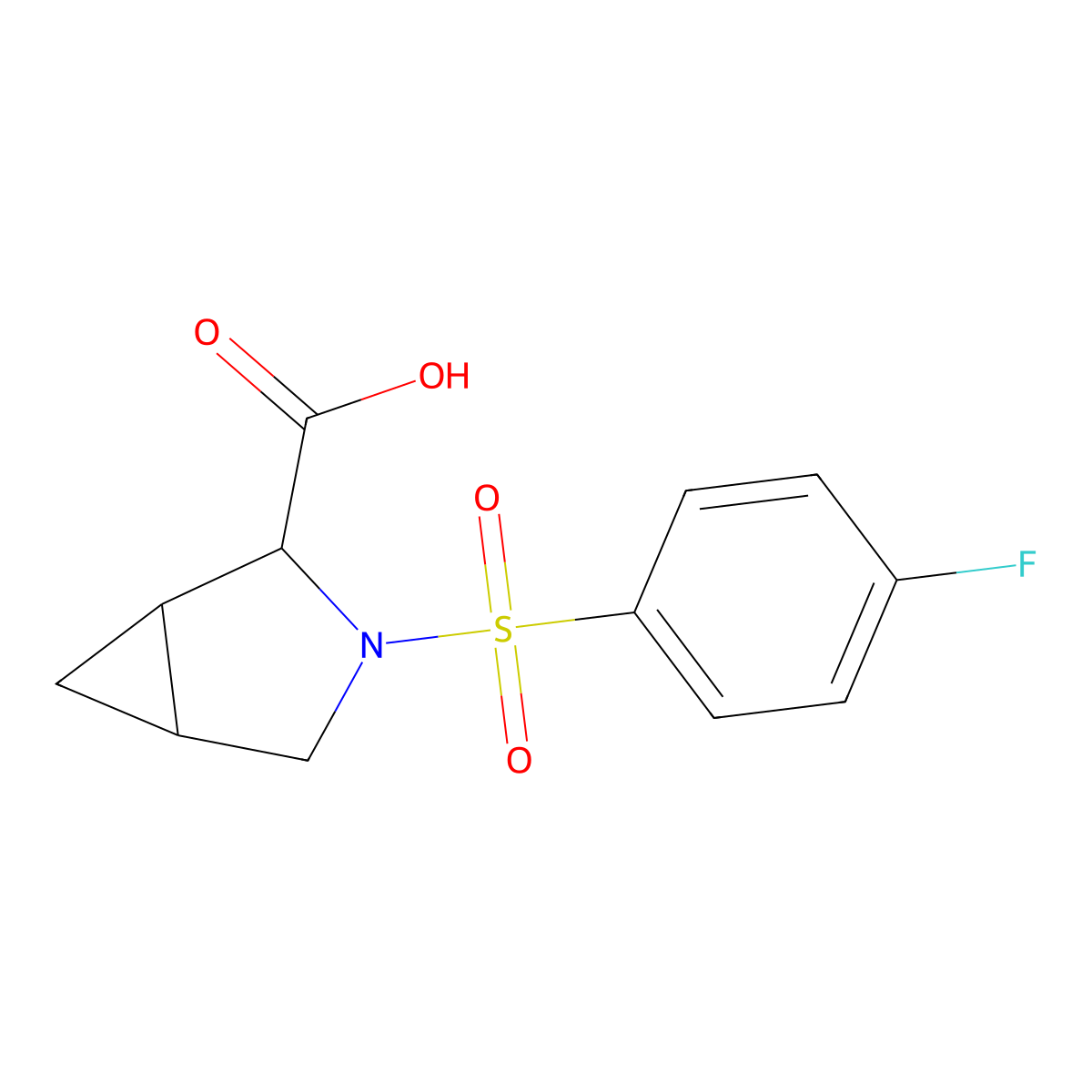 3-[(4-Fluorophenyl)sulfonyl]-3-azabicyclo[3.1.0]hexane-2-carboxylic acid molecular structure, CAS 1008396-75-5