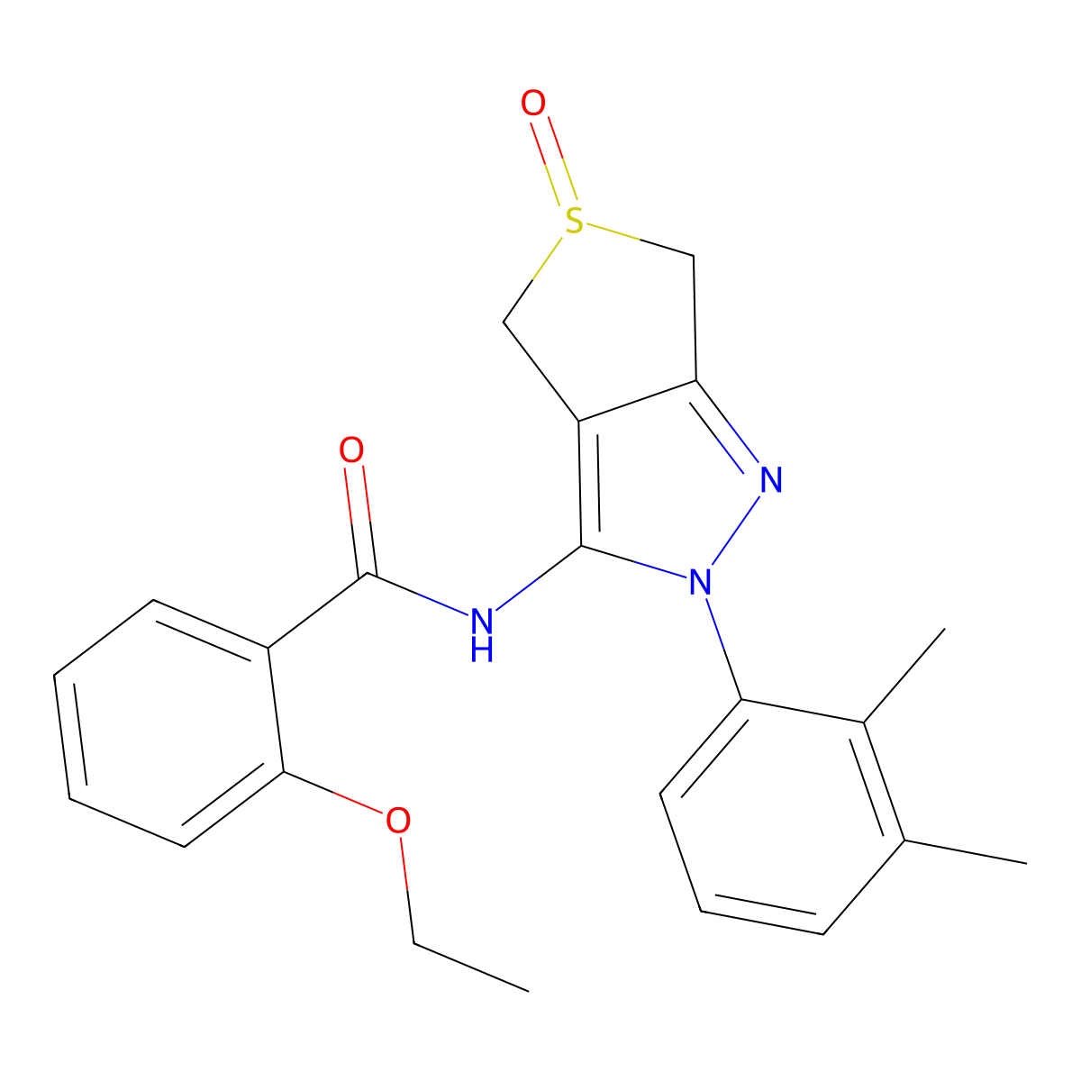 N-[2-(2,3-dimethylphenyl)-5-oxo-4,6-dihydrothieno[3,4-c]pyrazol-3-yl]-2-ethoxybenzamide molecular structure, CAS 1008397-65-6