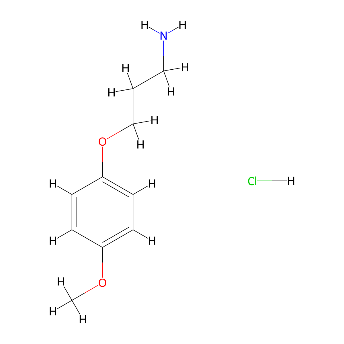 3-(4-Methoxyphenoxy)propan-1-amine hydrochloride molecular structure, CAS 100840-60-6