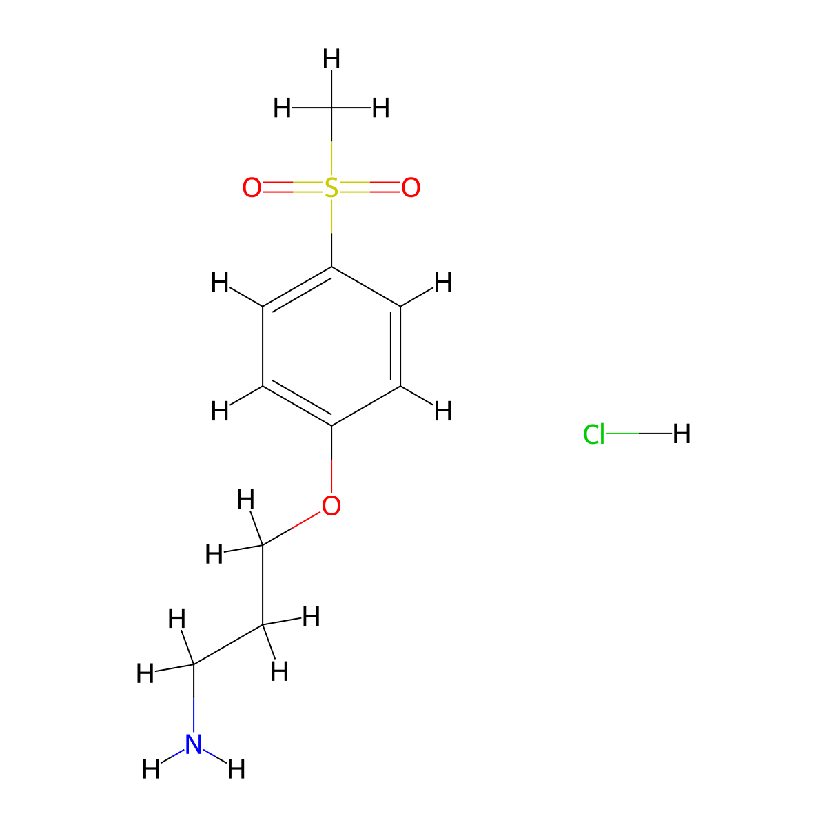 3-(4-Methanesulfonylphenoxy)propan-1-amine hydrochloride molecular structure, CAS 100840-62-8