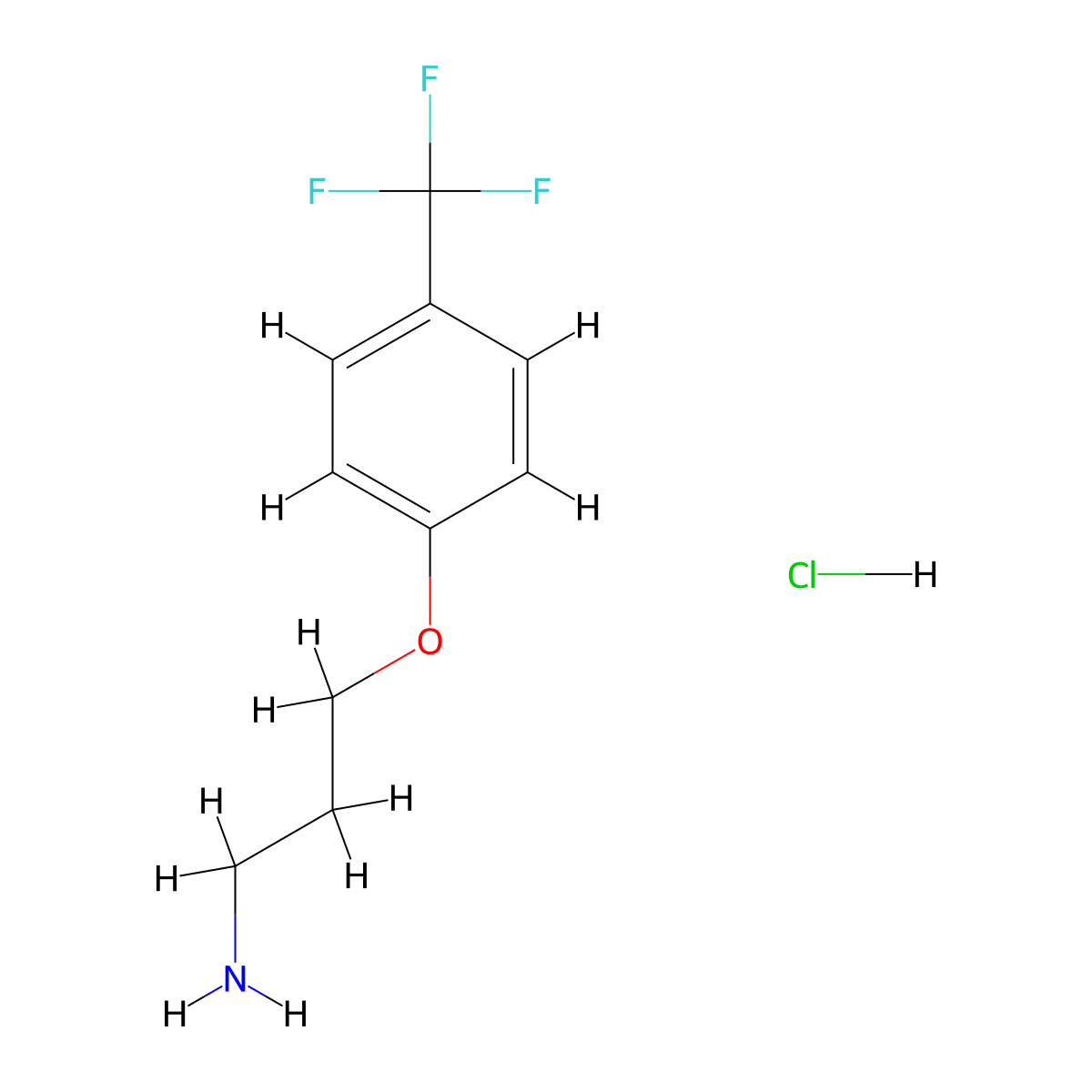 3-(4-(Trifluoromethyl)phenoxy)propan-1-amine hydrochloride molecular structure, CAS 100840-63-9