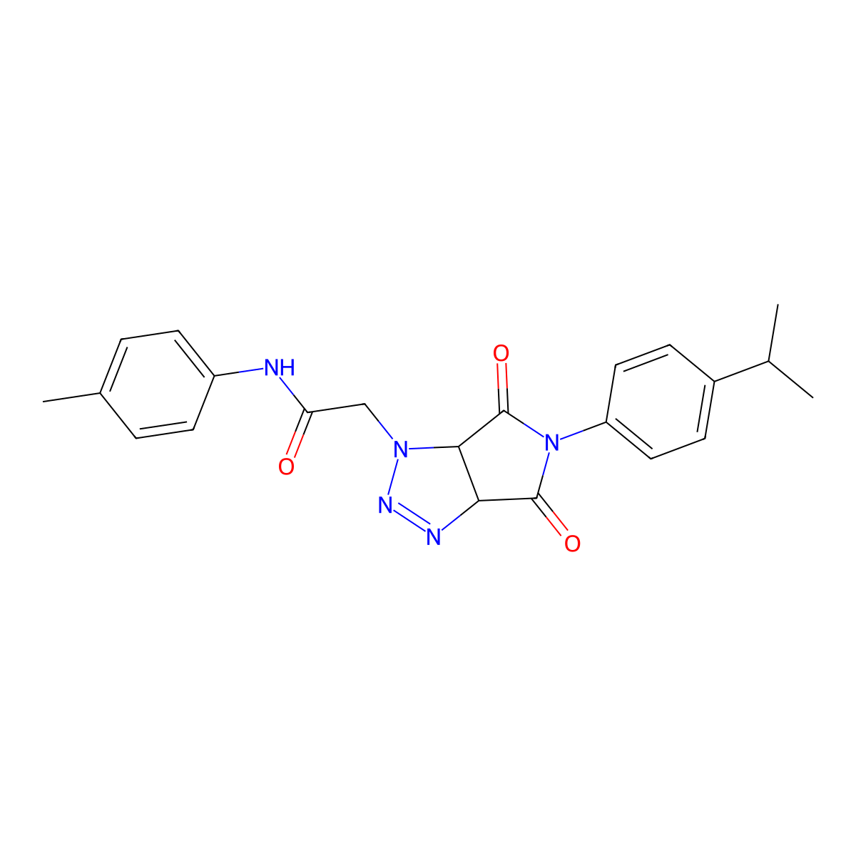 2-[5-(4-isopropylphenyl)-4,6-dioxo-4,5,6,6a-tetrahydropyrrolo[3,4-d][1,2,3]triazol-1(3aH)-yl]-N-(4-methylphenyl)acetamide molecular structure, CAS 1008407-16-6