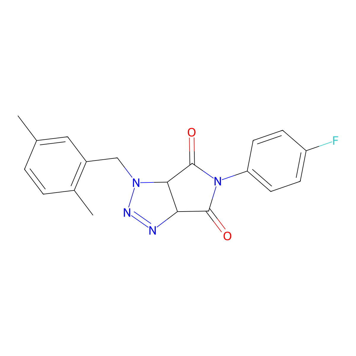 1-(2,5-dimethylbenzyl)-5-(4-fluorophenyl)-3a,6a-dihydropyrrolo[3,4-d][1,2,3]triazole-4,6(1H,5H)-dione molecular structure, CAS 1008407-45-1