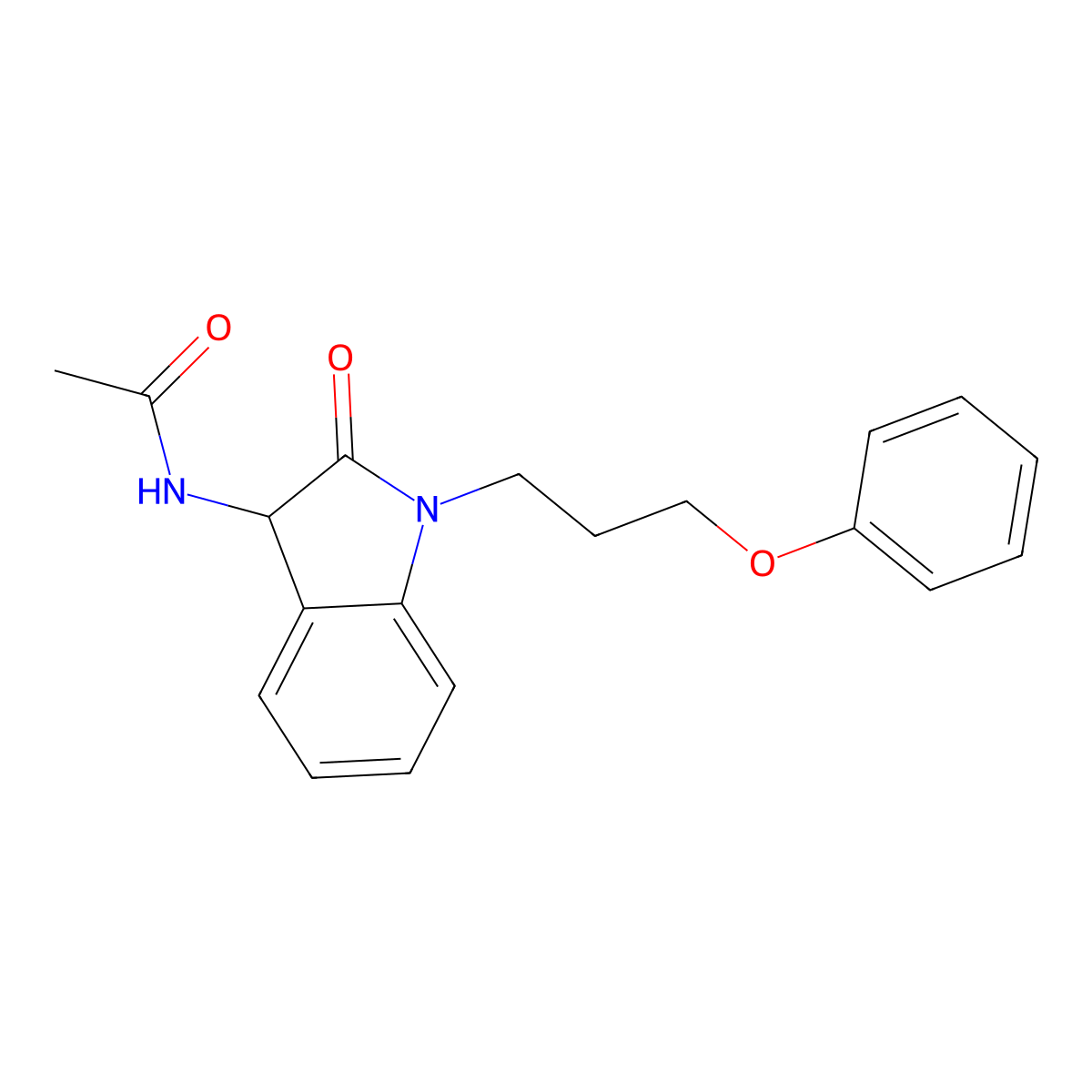 N-[2-oxo-1-(3-phenoxypropyl)indolin-3-yl]acetamide molecular structure, CAS 1008408-78-3