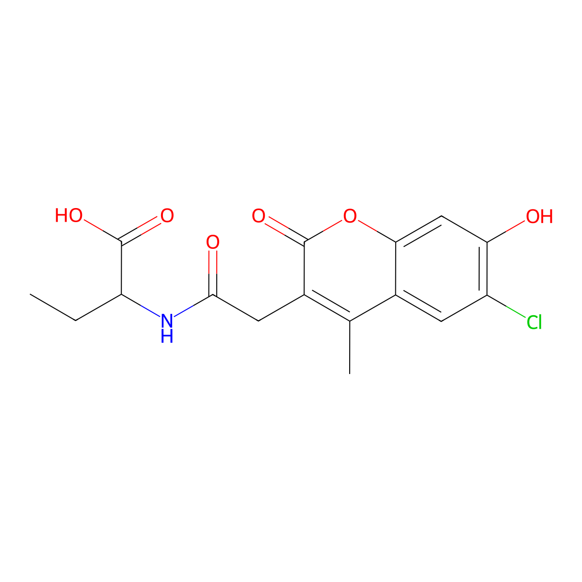 2-{[(6-chloro-7-hydroxy-4-methyl-2-oxo-2H-chromen-3-yl)acetyl]amino}butanoic acid molecular structure, CAS 1008411-68-4