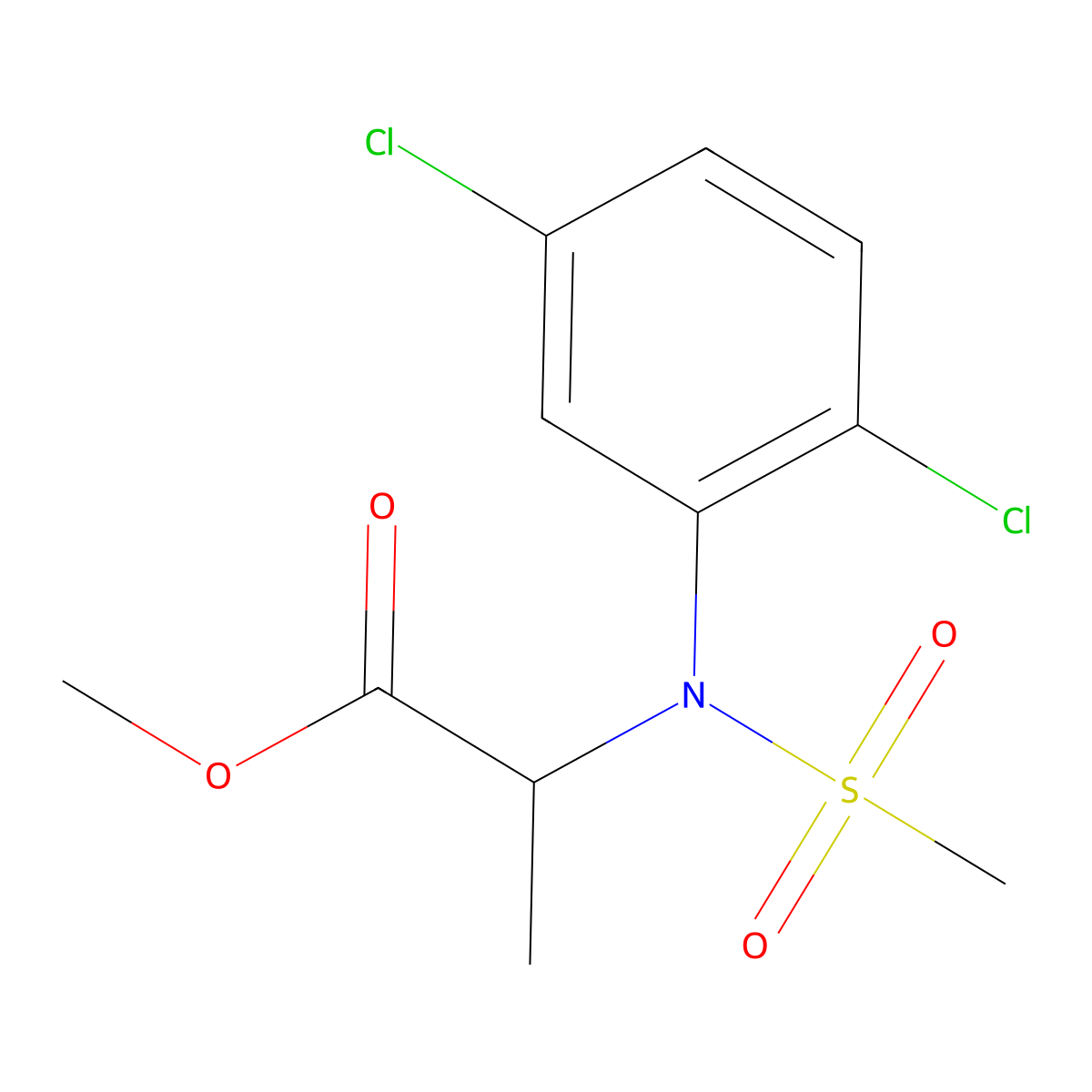 Methyl N-(2,5-dichlorophenyl)-N-(methylsulfonyl)alaninate molecular structure, CAS 1008411-74-2