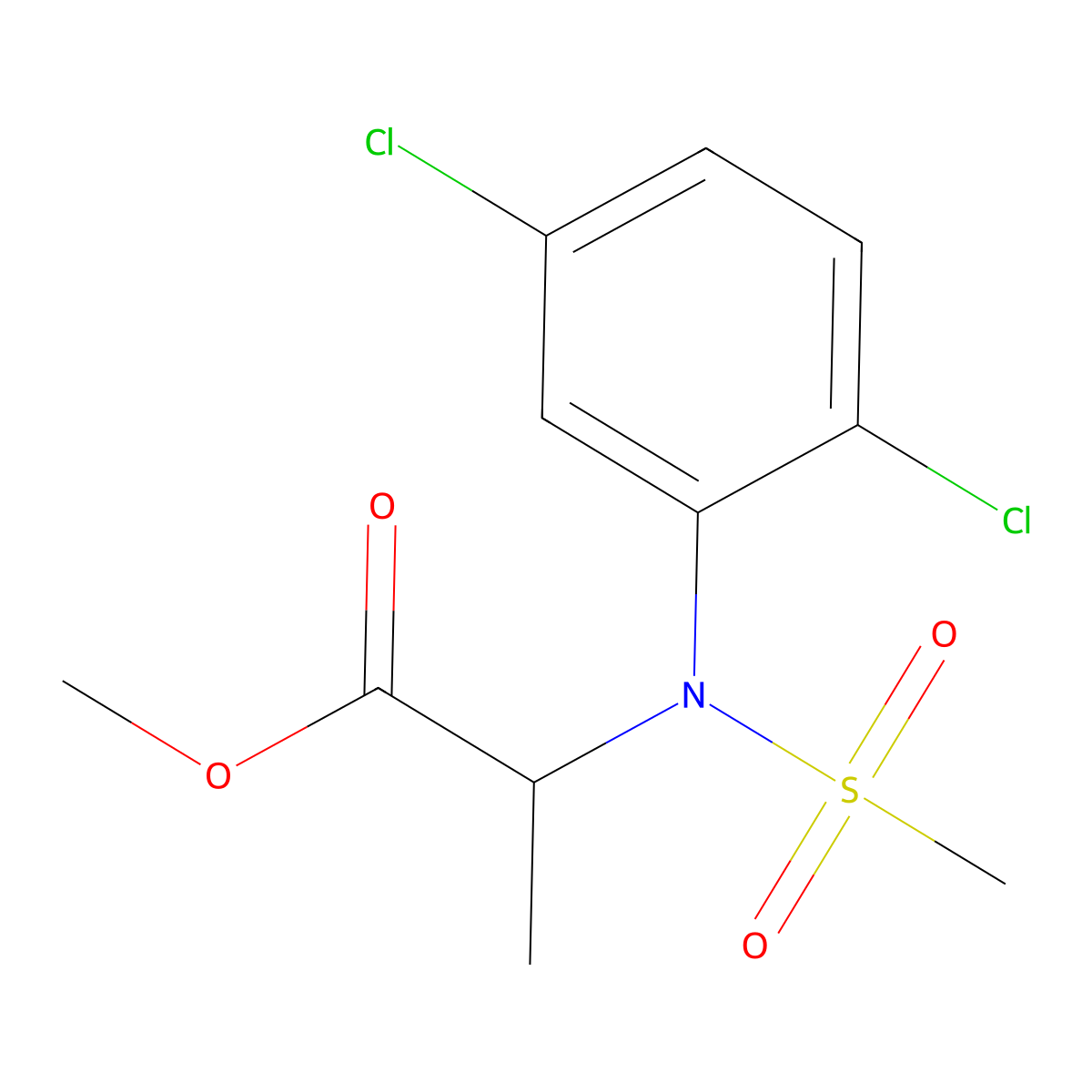 Methyl N-(2,5-dichlorophenyl)-N-(methylsulfonyl)alaninate molecular structure, CAS 1008411-74-2