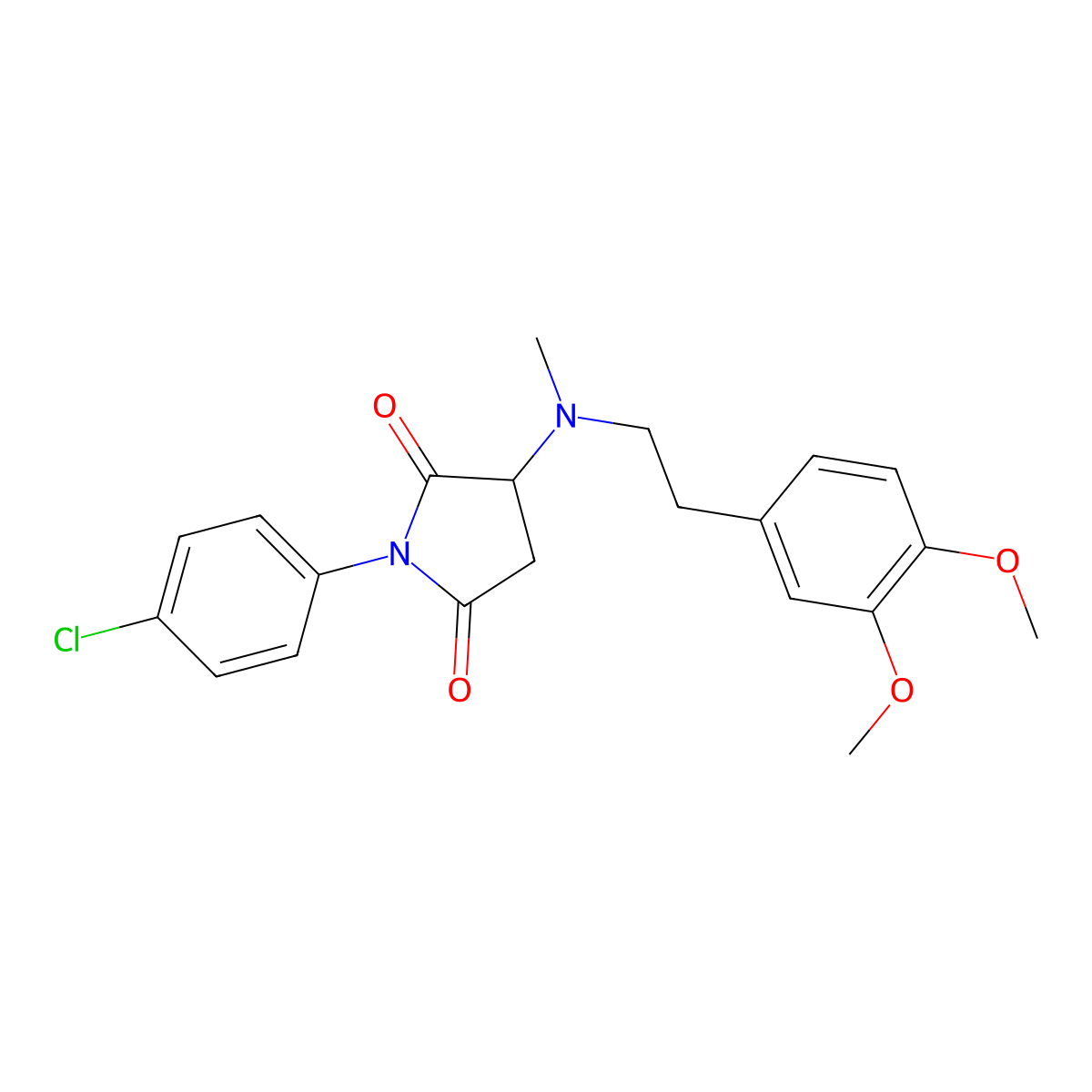 1-(4-Chlorophenyl)-3-{[2-(3,4-dimethoxyphenyl)ethyl](methyl)amino}pyrrolidine-2,5-dione molecular structure, CAS 1008412-05-2