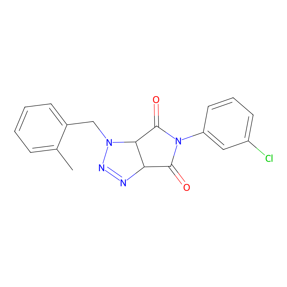 5-(3-chlorophenyl)-1-(2-methylbenzyl)-3a,6a-dihydropyrrolo[3,4-d][1,2,3]triazole-4,6(1H,5H)-dione molecular structure, CAS 1008412-24-5