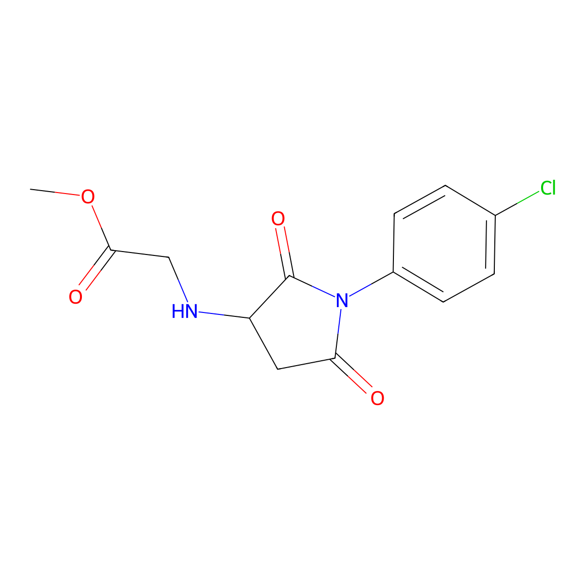 Methyl 2-[[1-(4-chlorophenyl)-2,5-dioxopyrrolidin-3-yl]amino]acetate molecular structure, CAS 1008414-14-9