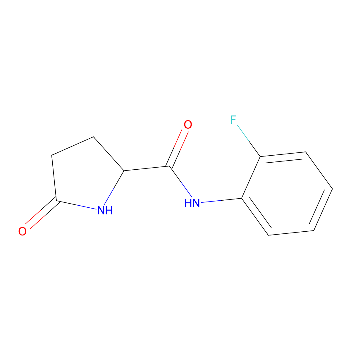 N-(2-Fluorophenyl)-5-oxo-2-pyrrolidinecarboxamide molecular structure, CAS 1008420-22-1