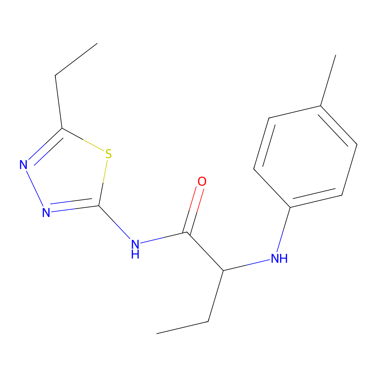 N-(5-ethyl-1,3,4-thiadiazol-2-yl)-2-[(4-methylphenyl)amino]butanamide molecular structure, CAS 1008420-75-4