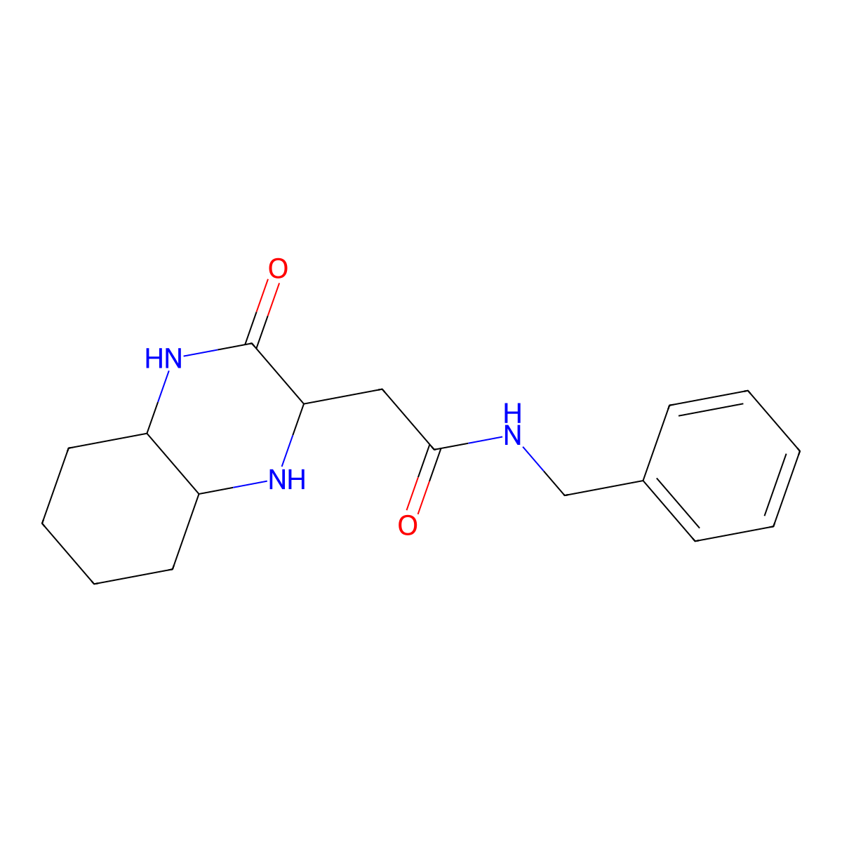 N-benzyl-2-(3-oxodecahydro-2-quinoxalinyl)acetamide molecular structure, CAS 1008426-08-1