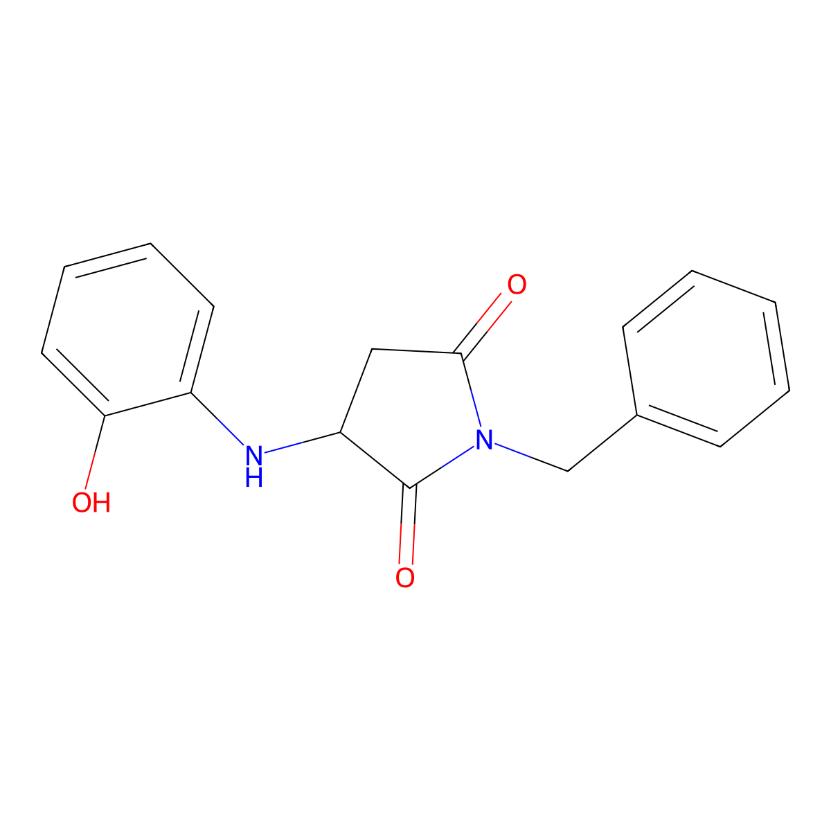 1-Benzyl-3-[(2-hydroxyphenyl)amino]pyrrolidine-2,5-dione molecular structure, CAS 1008433-69-9