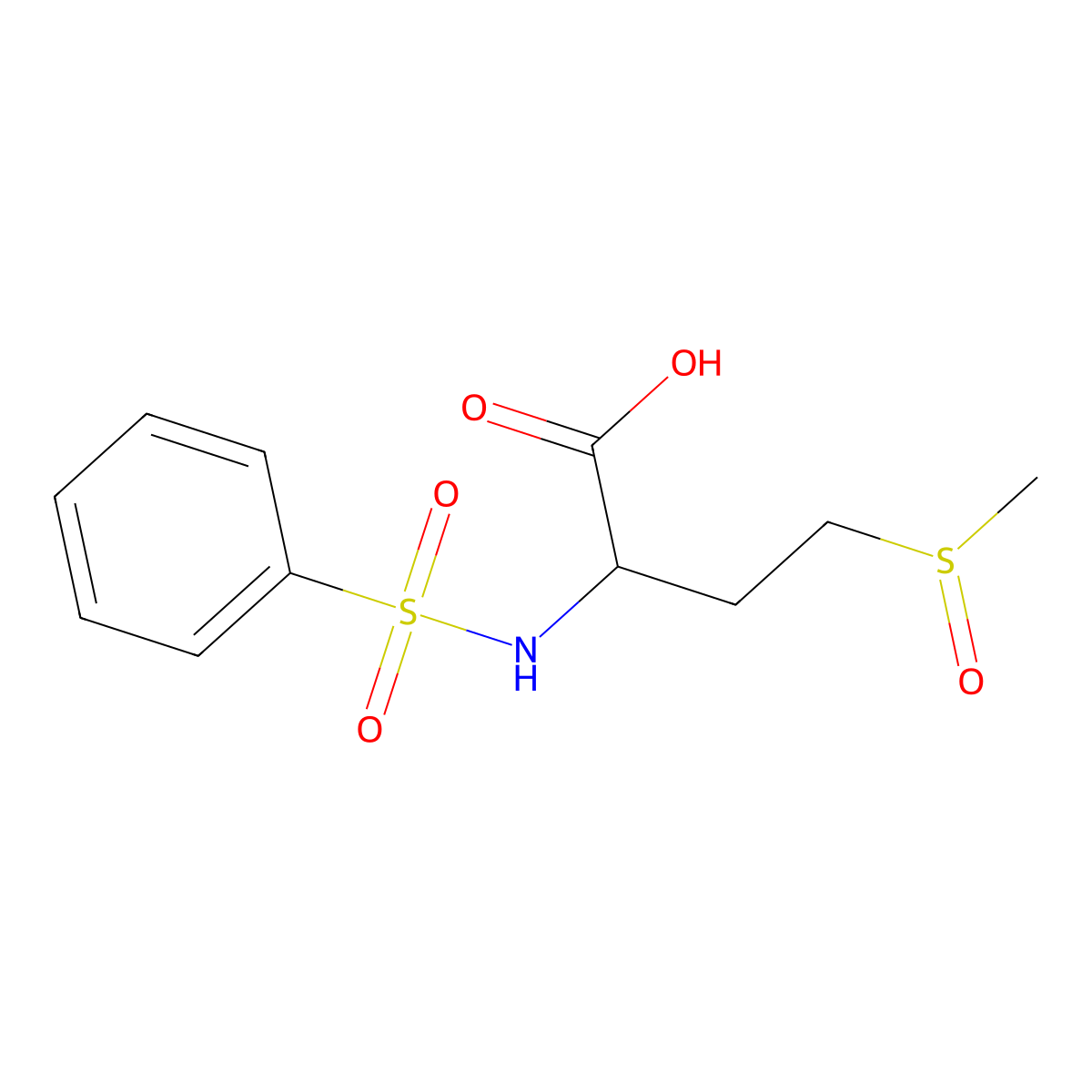 4-(Methylsulfinyl)-2-[(phenylsulfonyl)amino]butanoic acid molecular structure, CAS 1008434-66-9