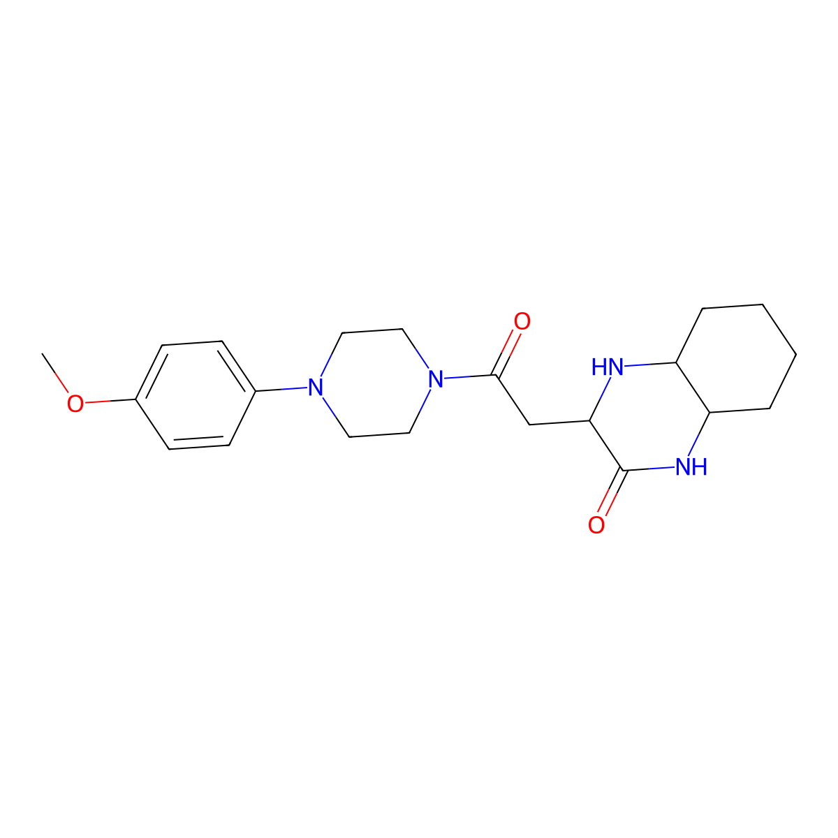 3-{2-[4-(4-methoxyphenyl)piperazin-1-yl]-2-oxoethyl}octahydroquinoxalin-2(1H)-one molecular structure, CAS 1008434-93-2
