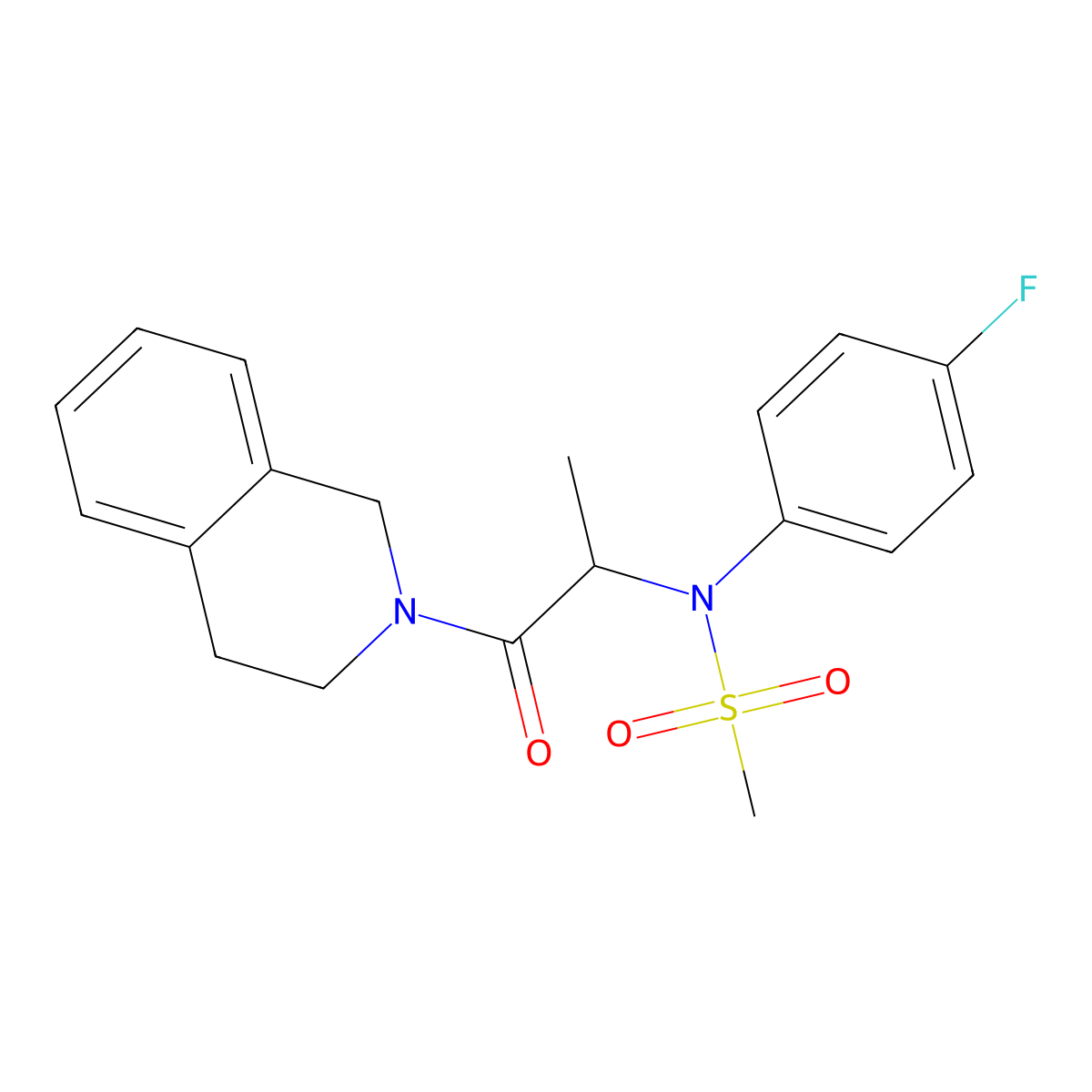 N-[1-(3,4-dihydroisoquinolin-2(1H)-yl)-1-oxopropan-2-yl]-N-(4-fluorophenyl)methanesulfonamide molecular structure, CAS 1008436-40-5