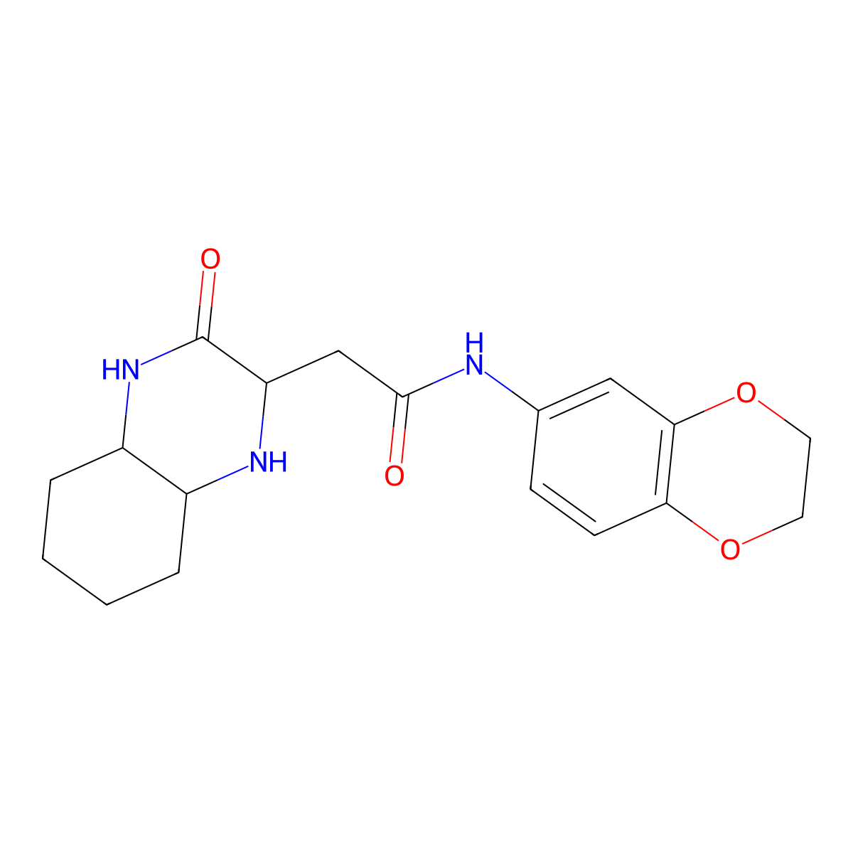 N-(2,3-dihydro-1,4-benzodioxin-6-yl)-2-(3-oxodecahydroquinoxalin-2-yl)acetamide molecular structure, CAS 1008436-70-1