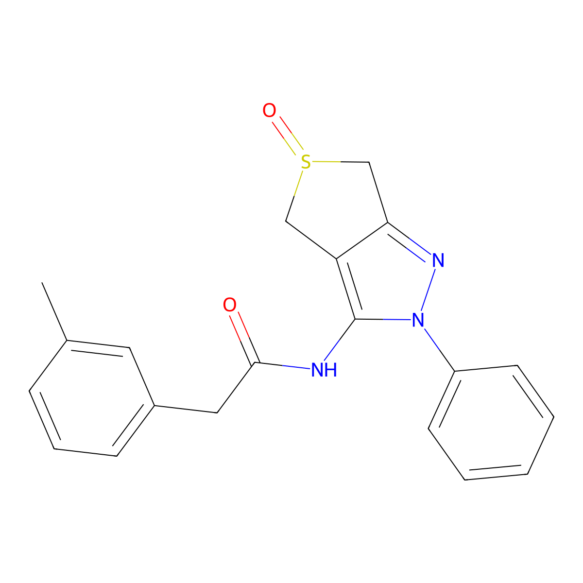 N-(5-oxido-2-phenyl-4,6-dihydro-2H-thieno[3,4-c]pyrazol-3-yl)-2-(m-tolyl)acetamide molecular structure, CAS 1008437-69-1