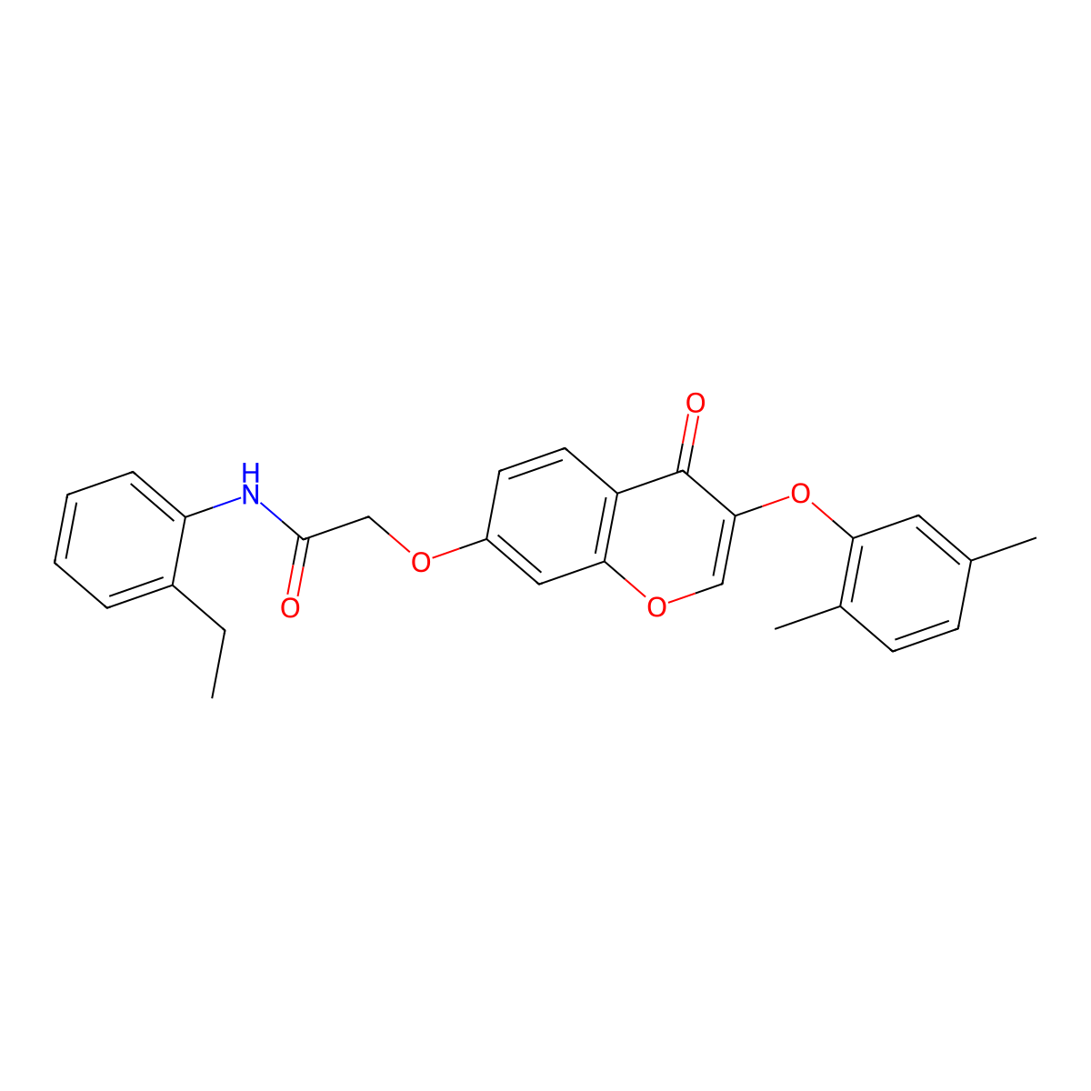 2-{[3-(2,5-dimethylphenoxy)-4-oxo-4H-chromen-7-yl]oxy}-N-(2-ethylphenyl)acetamide molecular structure, CAS 1008438-20-7