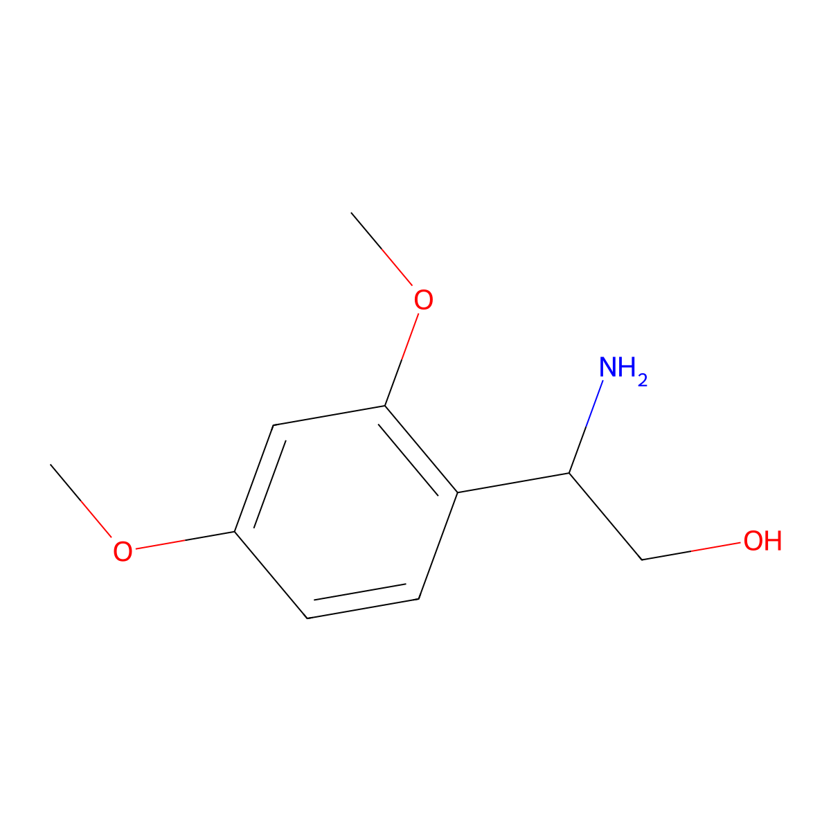 2-Amino-2-(2,4-dimethoxyphenyl)ethanol molecular structure, CAS 1008440-38-7