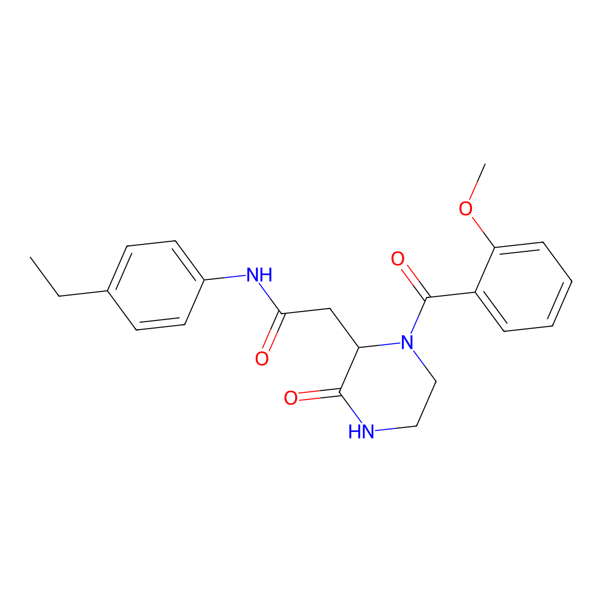 N-(4-ethylphenyl)-2-[1-(2-methoxybenzoyl)-3-oxopiperazin-2-yl]acetamide molecular structure, CAS 1008445-73-5